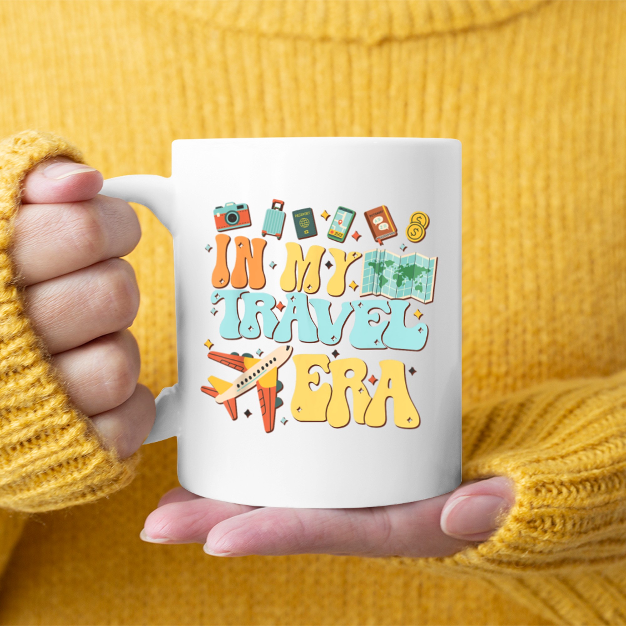 In My Travel Era Funny Traveler Airplane Summer Vacation Mug