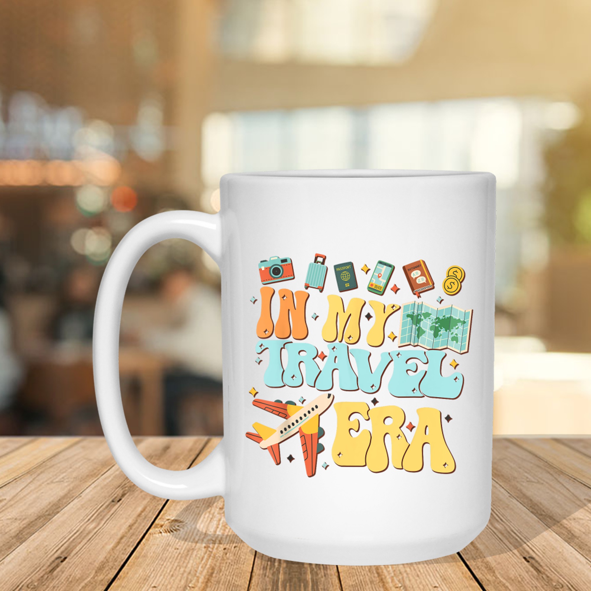In My Travel Era Funny Traveler Airplane Summer Vacation Mug