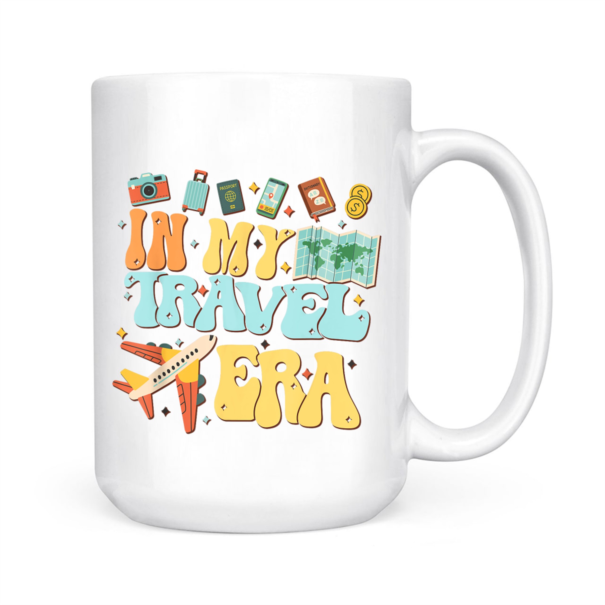 In My Travel Era Funny Traveler Airplane Summer Vacation Mug