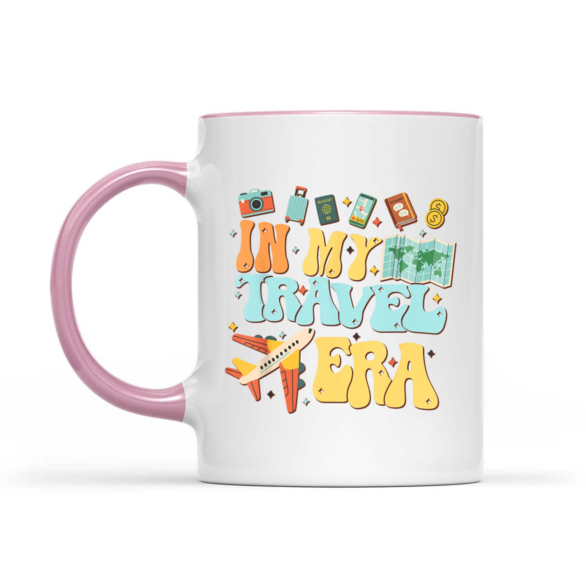 In My Travel Era Funny Traveler Airplane Summer Vacation Mug