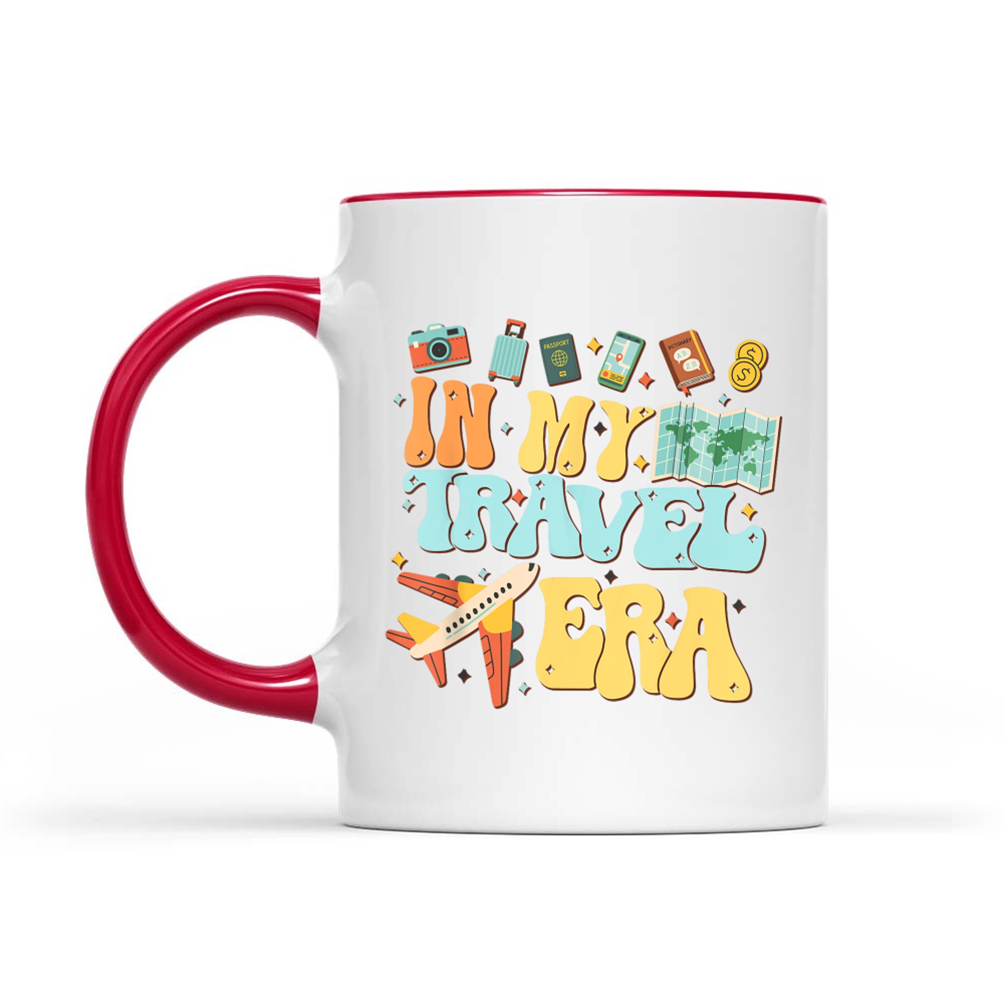In My Travel Era Funny Traveler Airplane Summer Vacation Mug