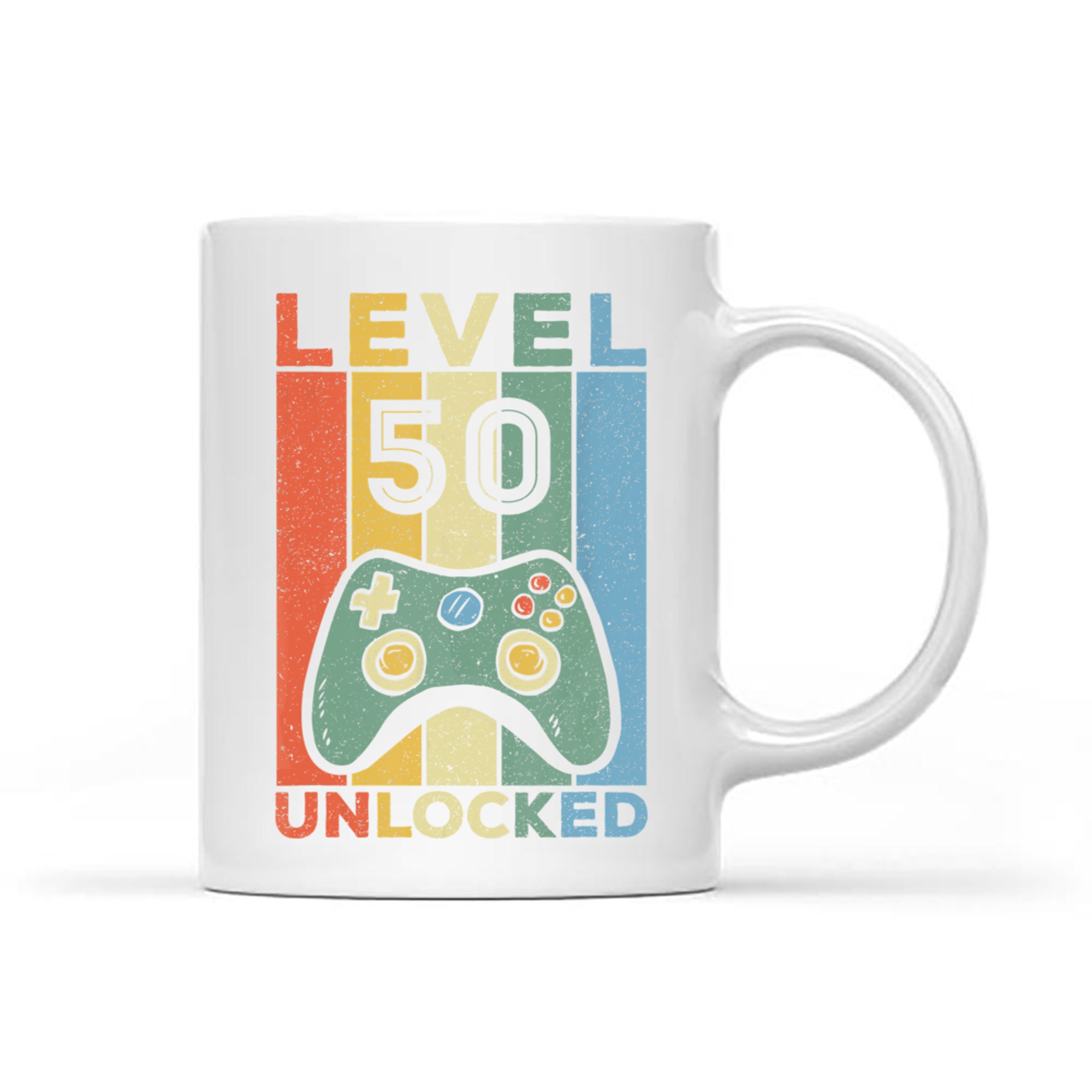 Level Unlocked Video Gamer Retro 50th Birthday Mug