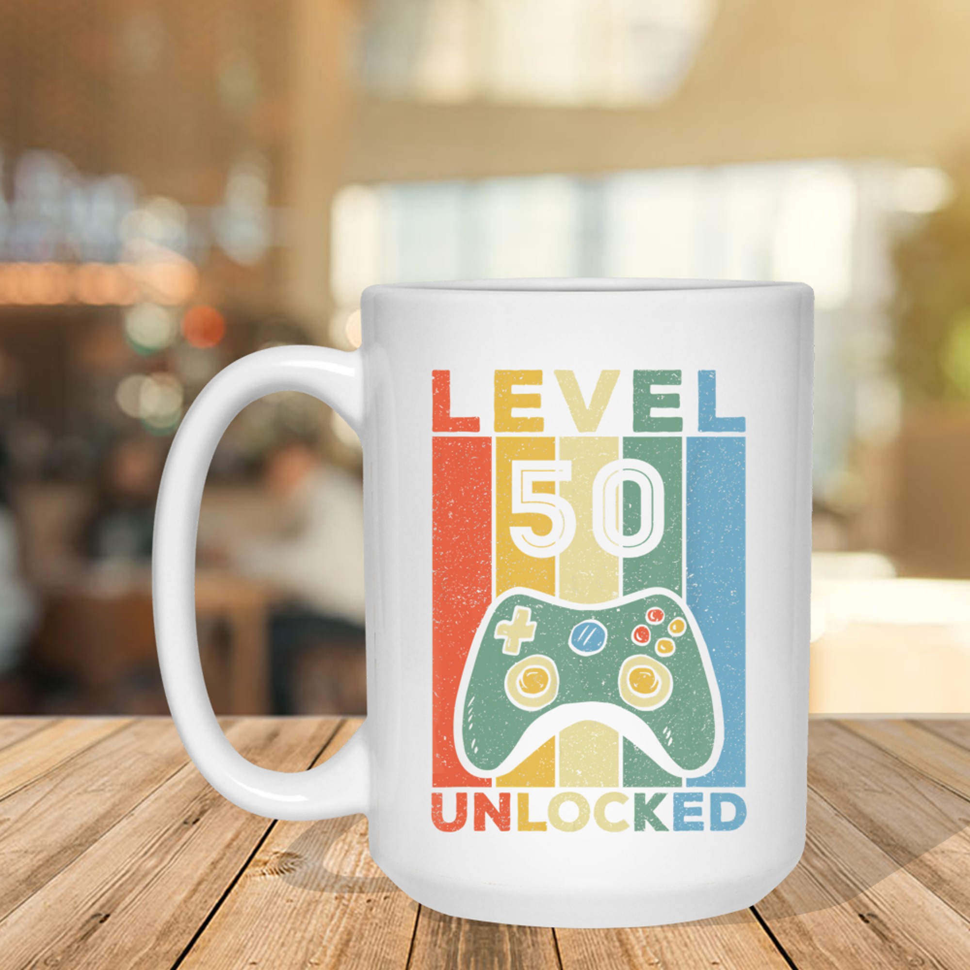 Level Unlocked Video Gamer Retro 50th Birthday Mug