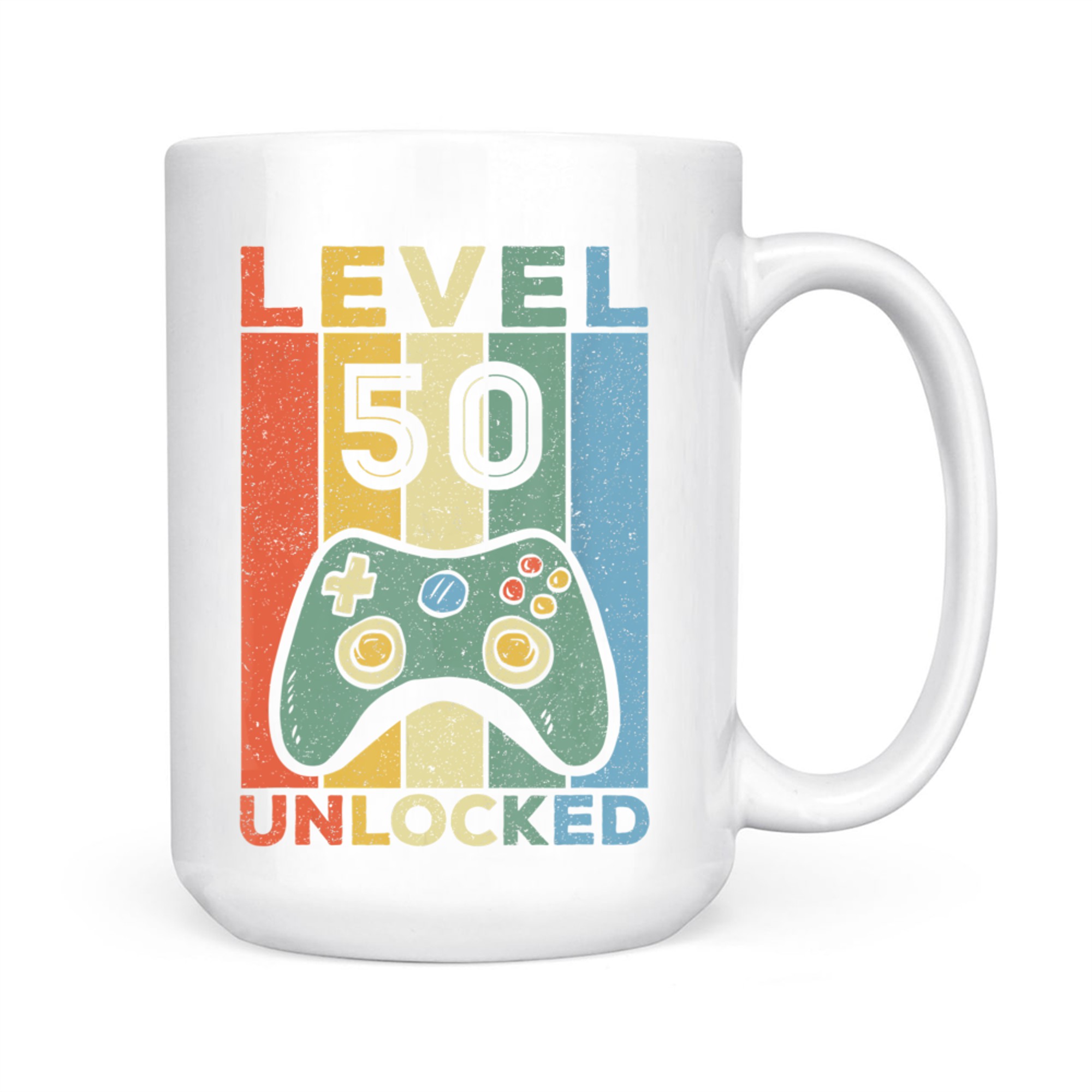 Level Unlocked Video Gamer Retro 50th Birthday Mug