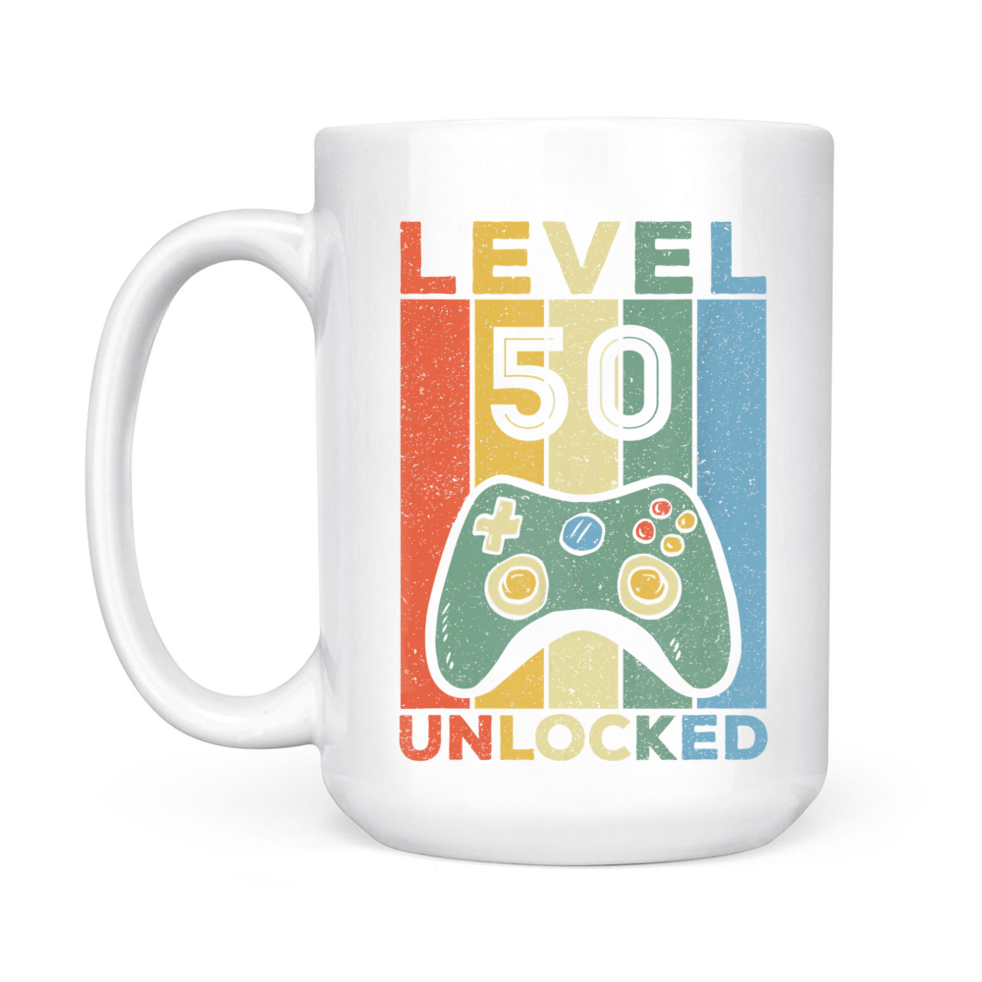 Level Unlocked Video Gamer Retro 50th Birthday Mug