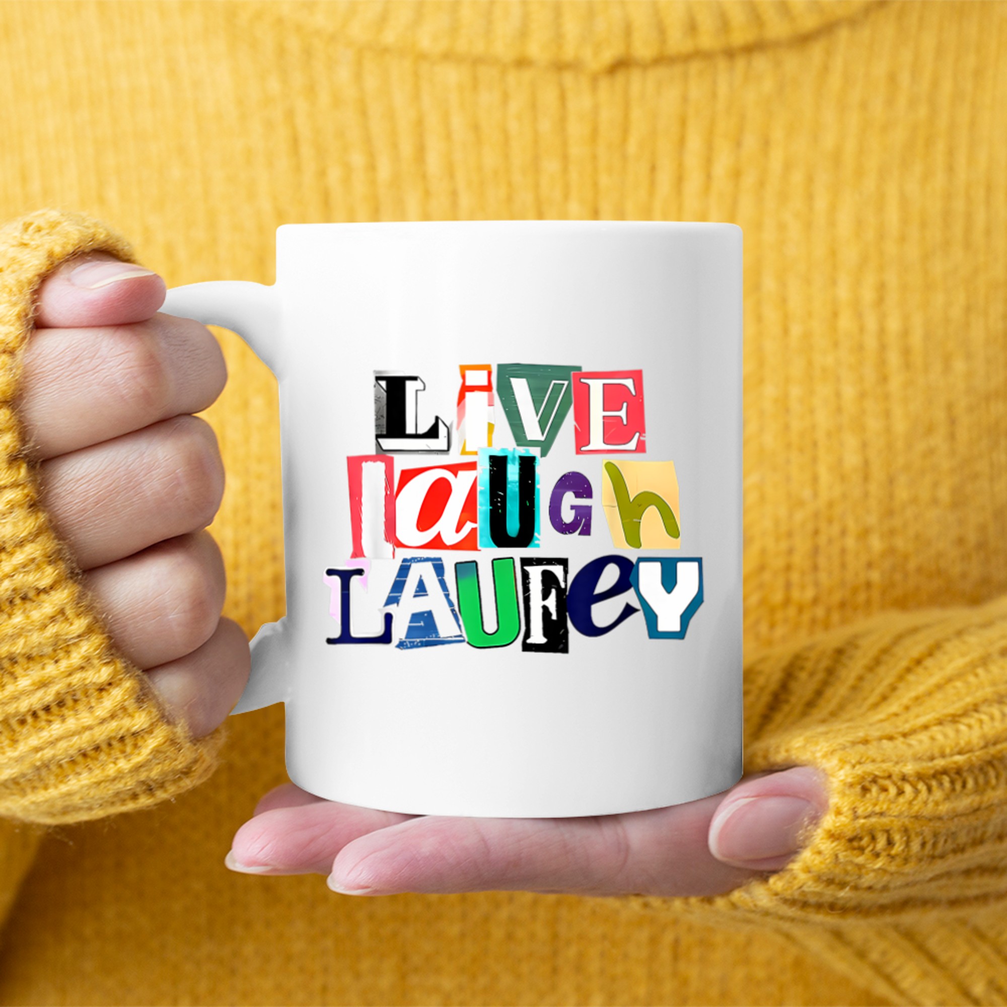 Live Laugh Laufey Collage Y2k Mug