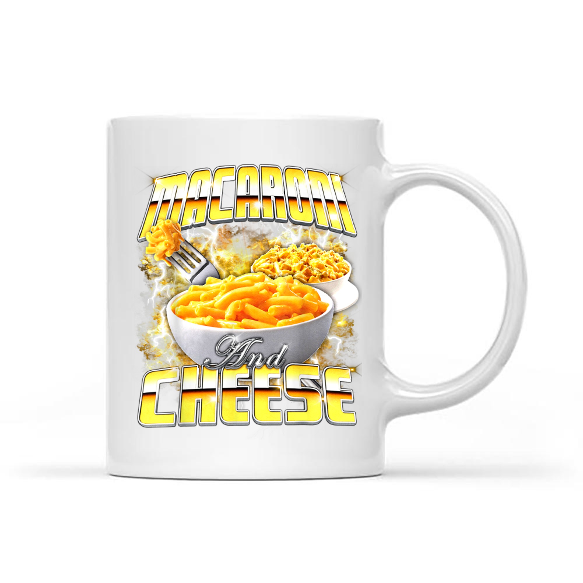 Macaroni and Cheese Meme Rap Style 90s Vintage Funny Mug