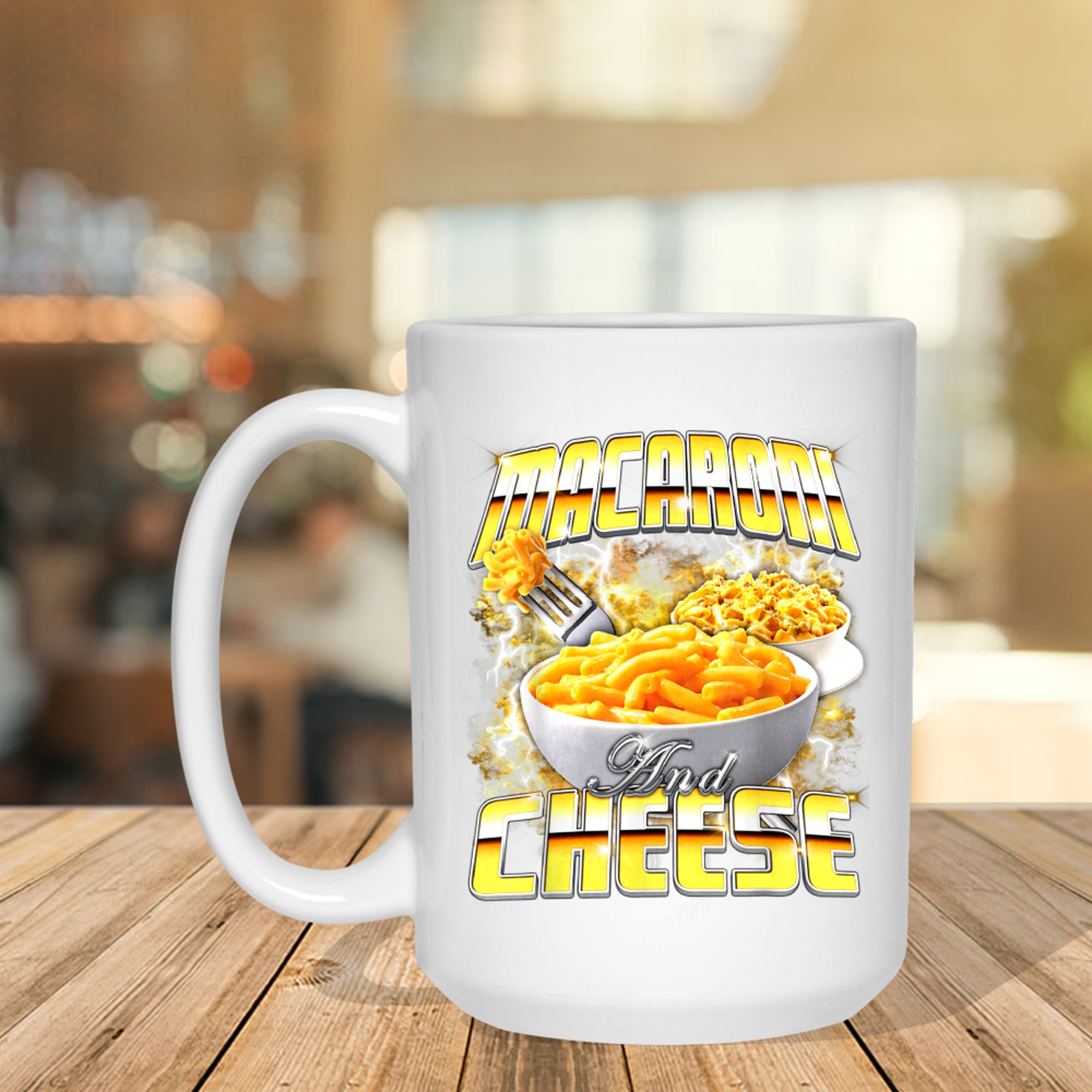 Macaroni and Cheese Meme Rap Style 90s Vintage Funny Mug
