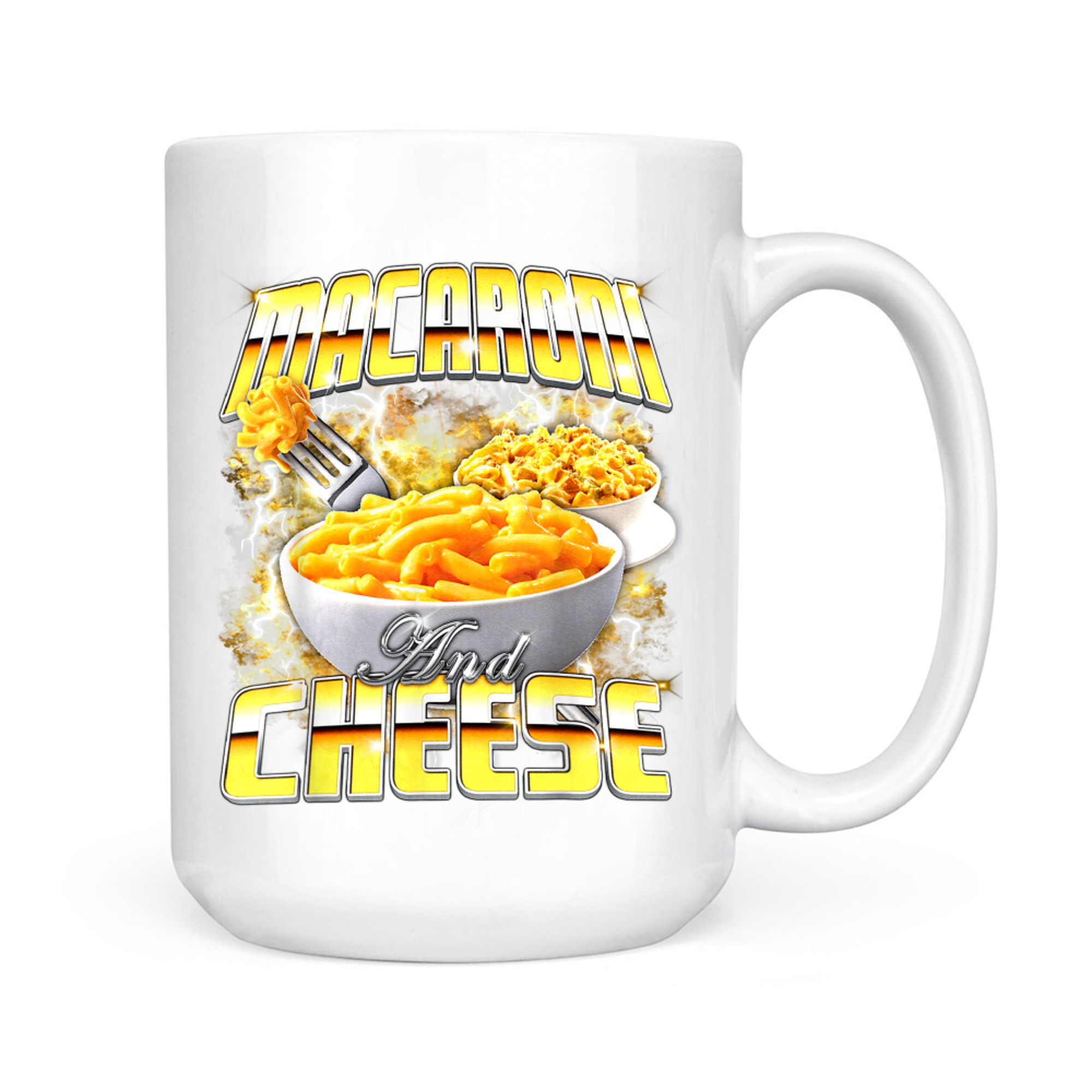 Macaroni and Cheese Meme Rap Style 90s Vintage Funny Mug