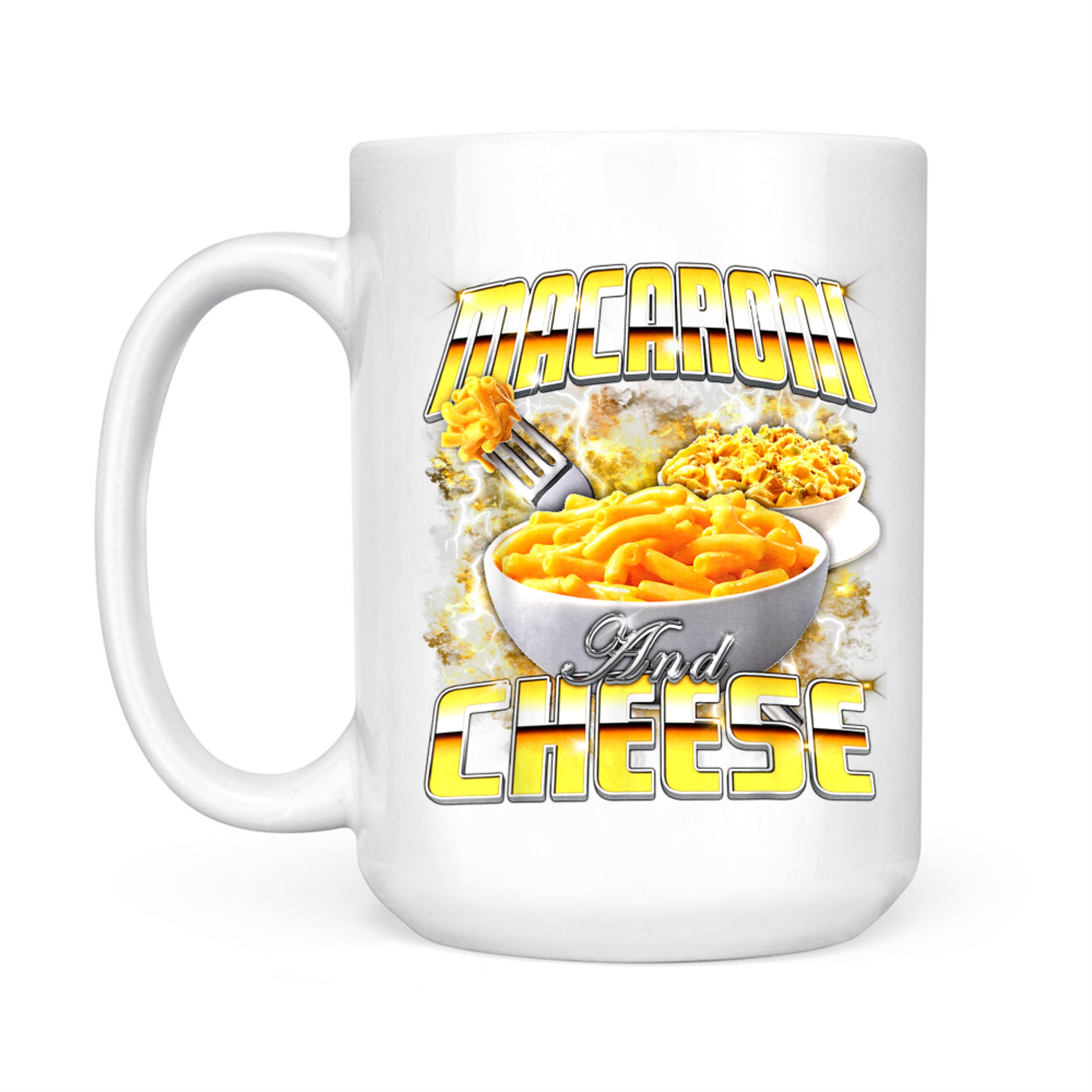 Macaroni and Cheese Meme Rap Style 90s Vintage Funny Mug