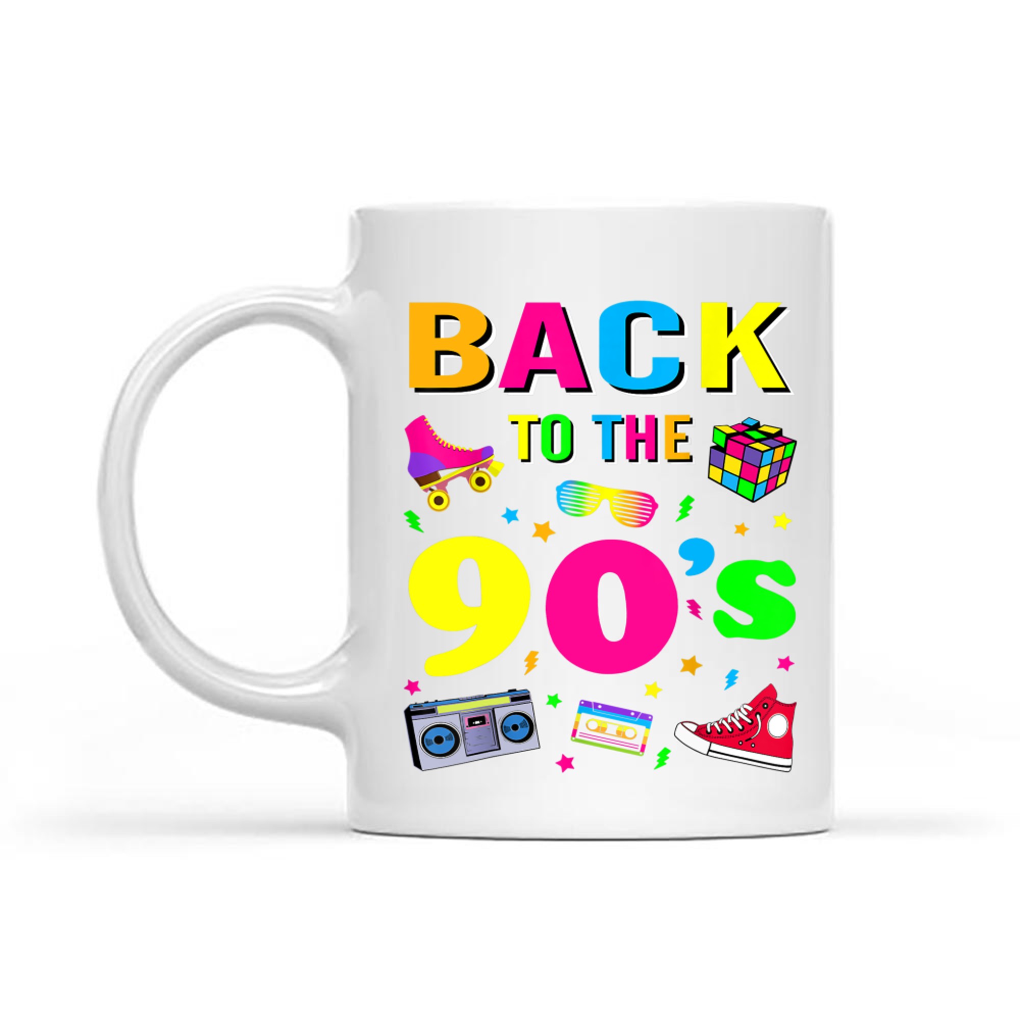 Men's Women's Kids Vintage Retro Back To 90's Graphic Mug