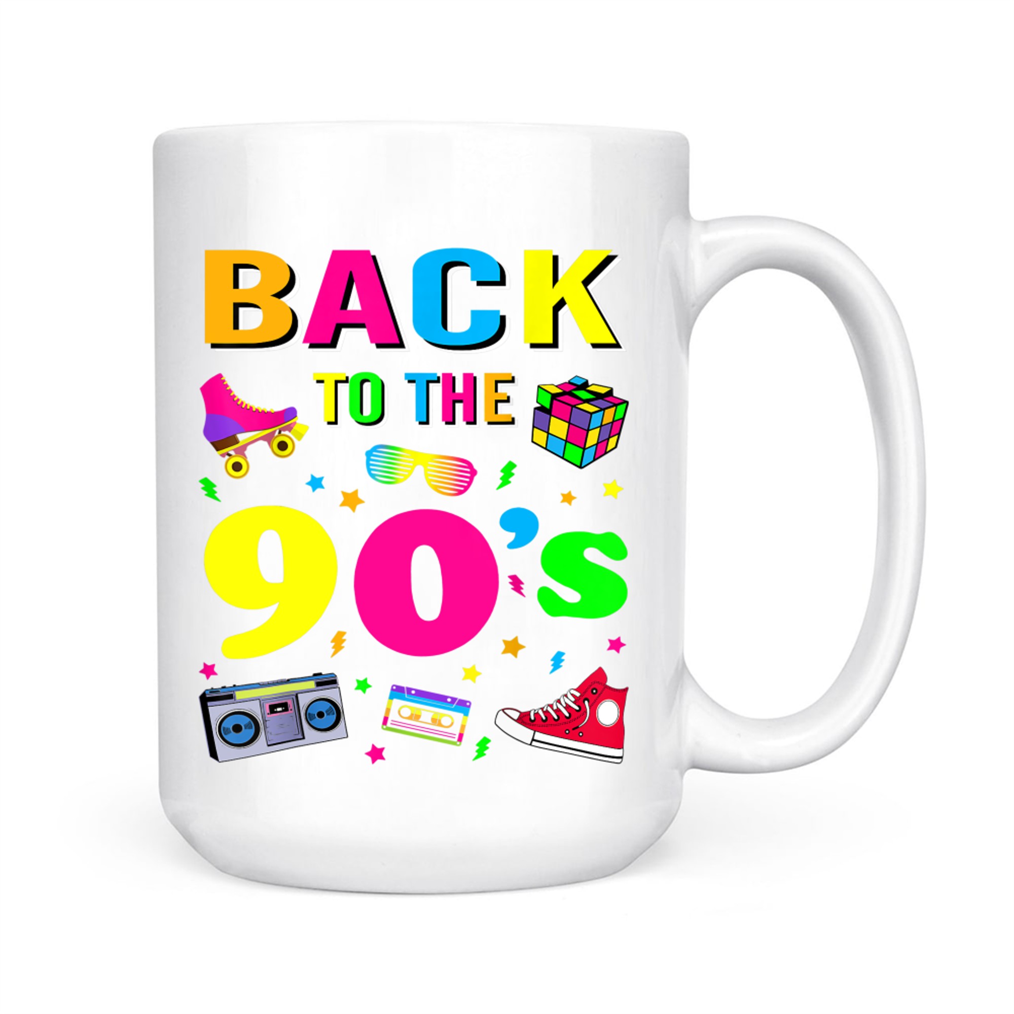 Men's Women's Kids Vintage Retro Back To 90's Graphic Mug