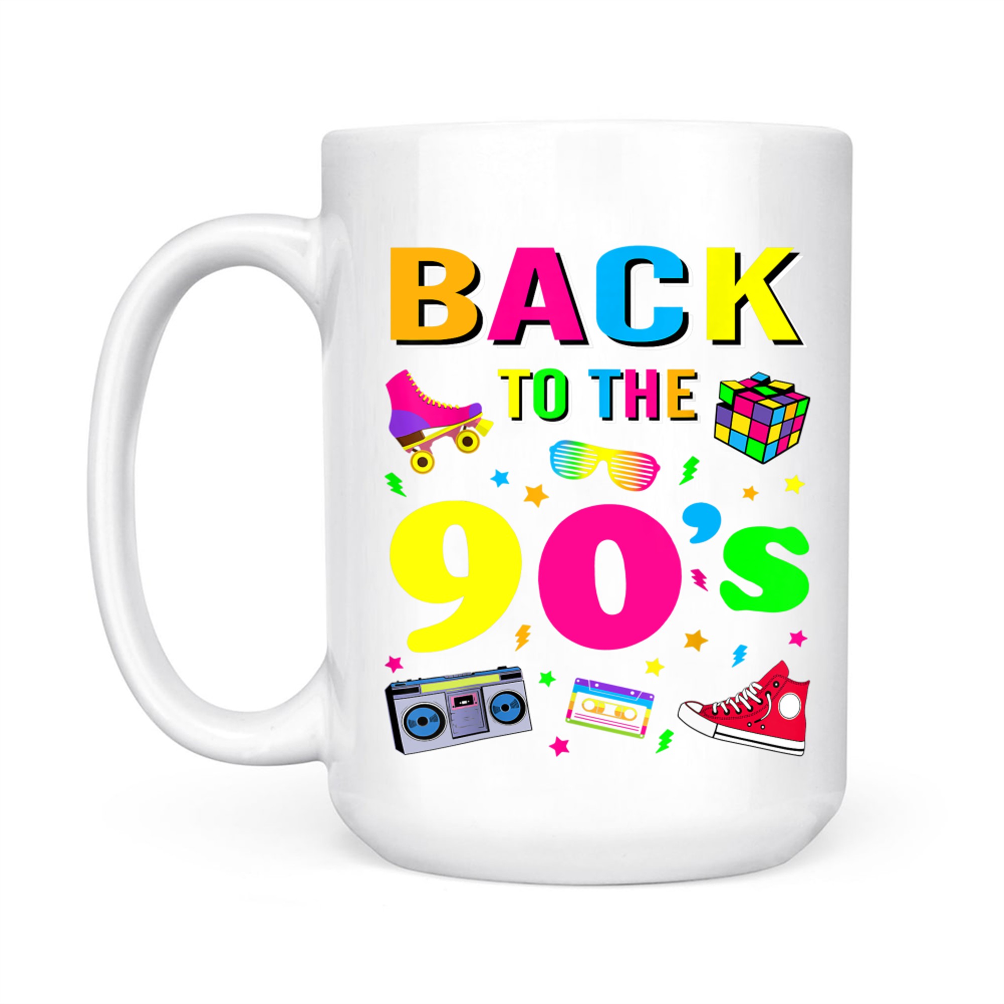 Men's Women's Kids Vintage Retro Back To 90's Graphic Mug