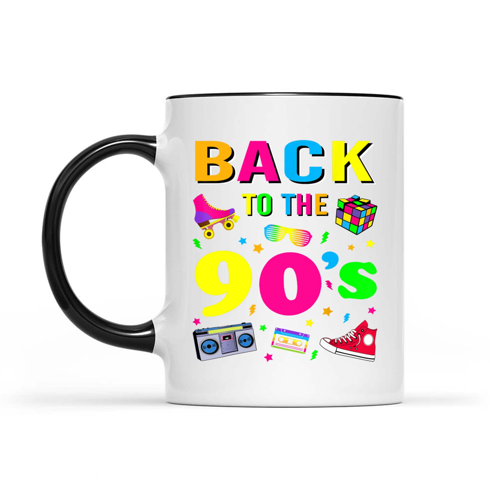 Men's Women's Kids Vintage Retro Back To 90's Graphic Mug