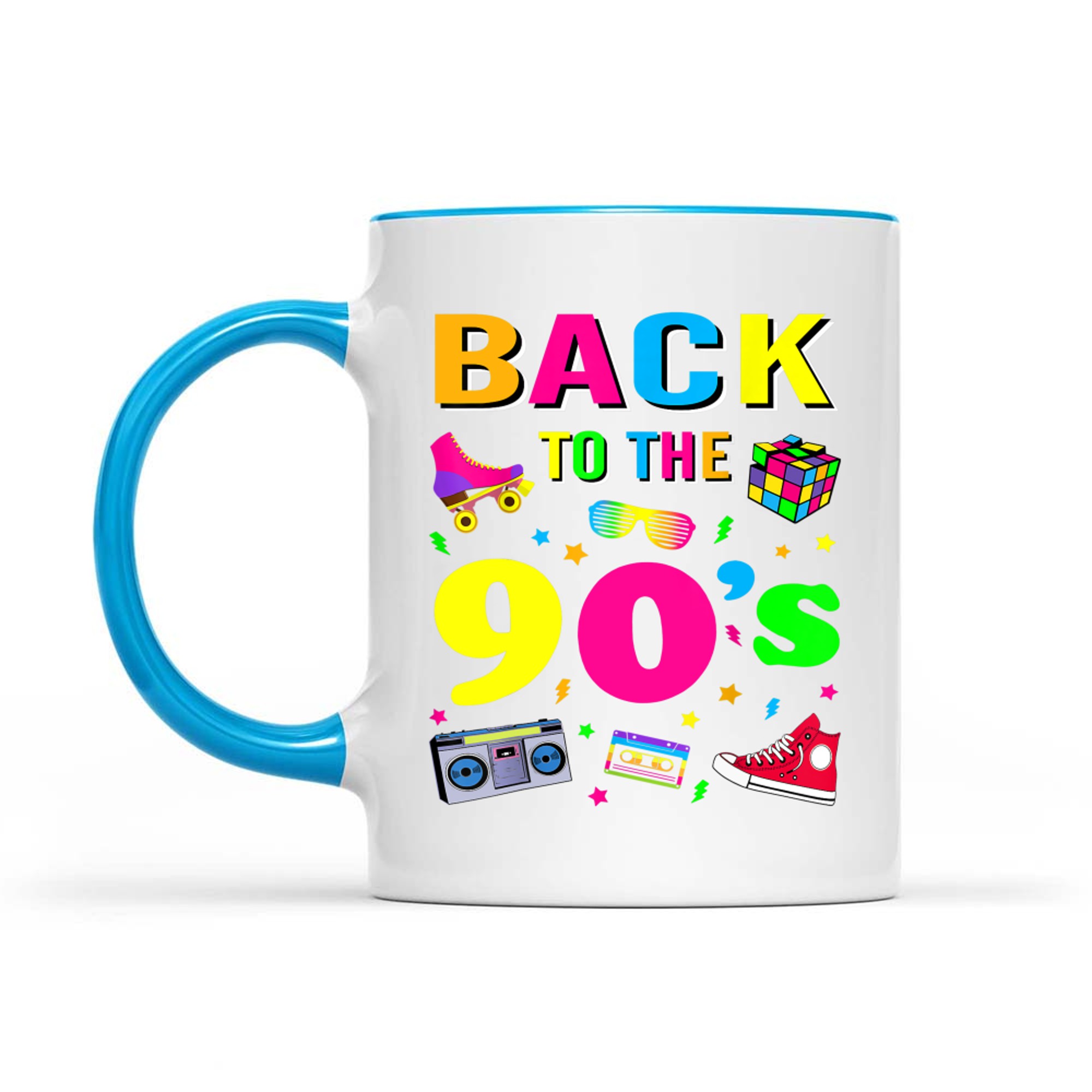 Men's Women's Kids Vintage Retro Back To 90's Graphic Mug