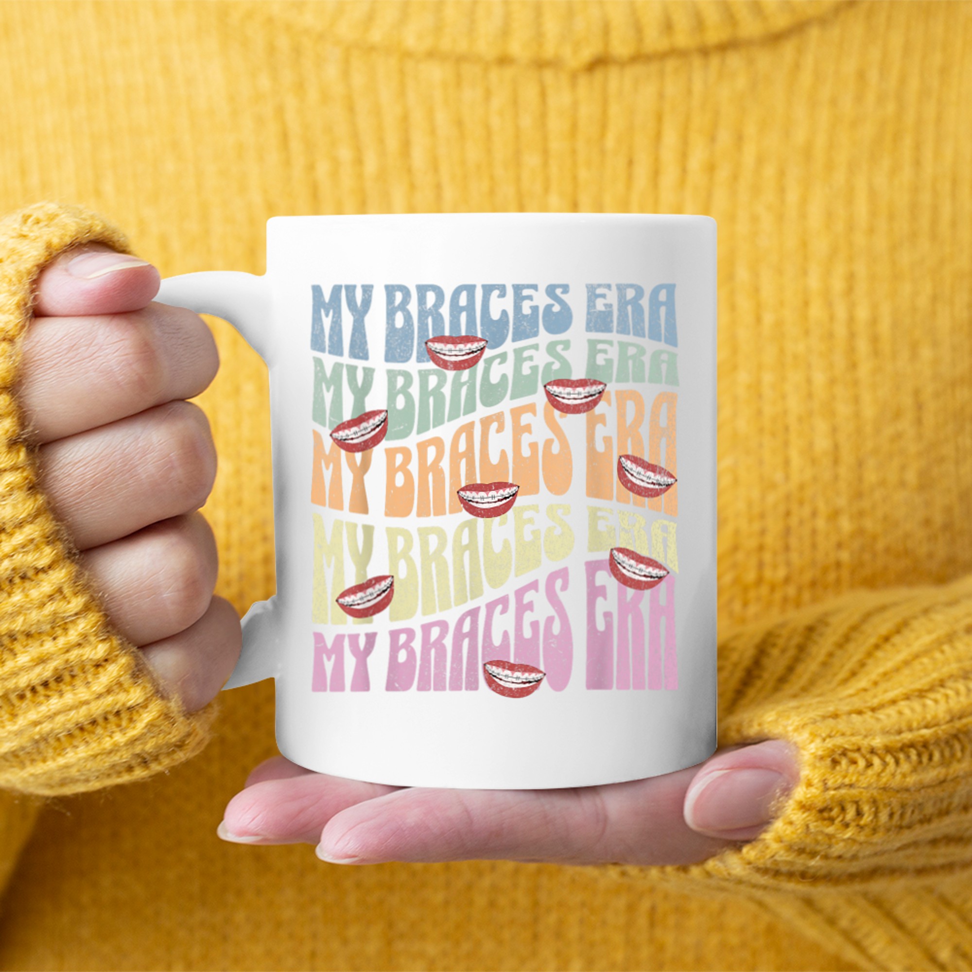My Braces ERA Funny Retro Text Dental Braces Mug