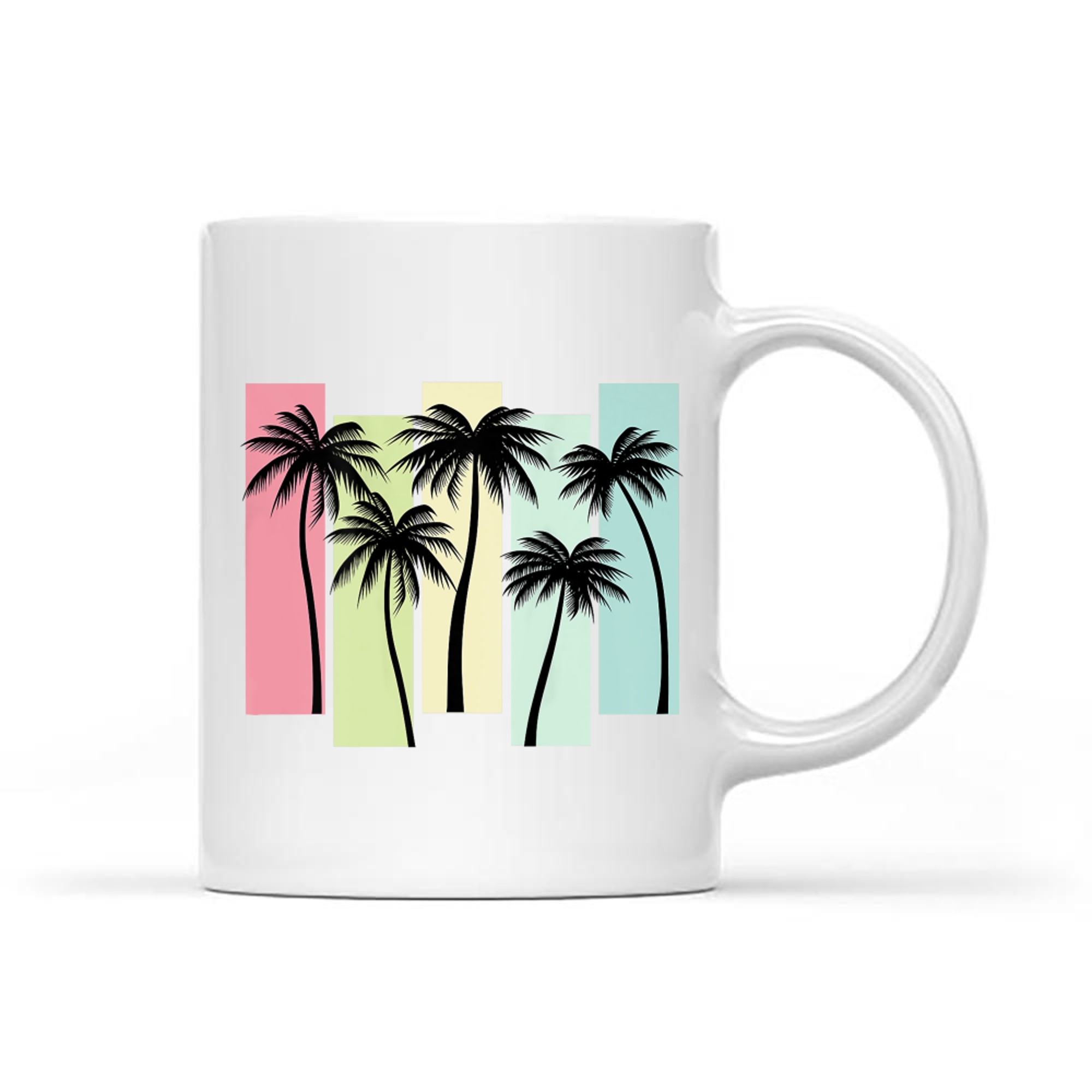 On Back Retro Art Deco Summer Vacation Tropical Palm Trees Mug