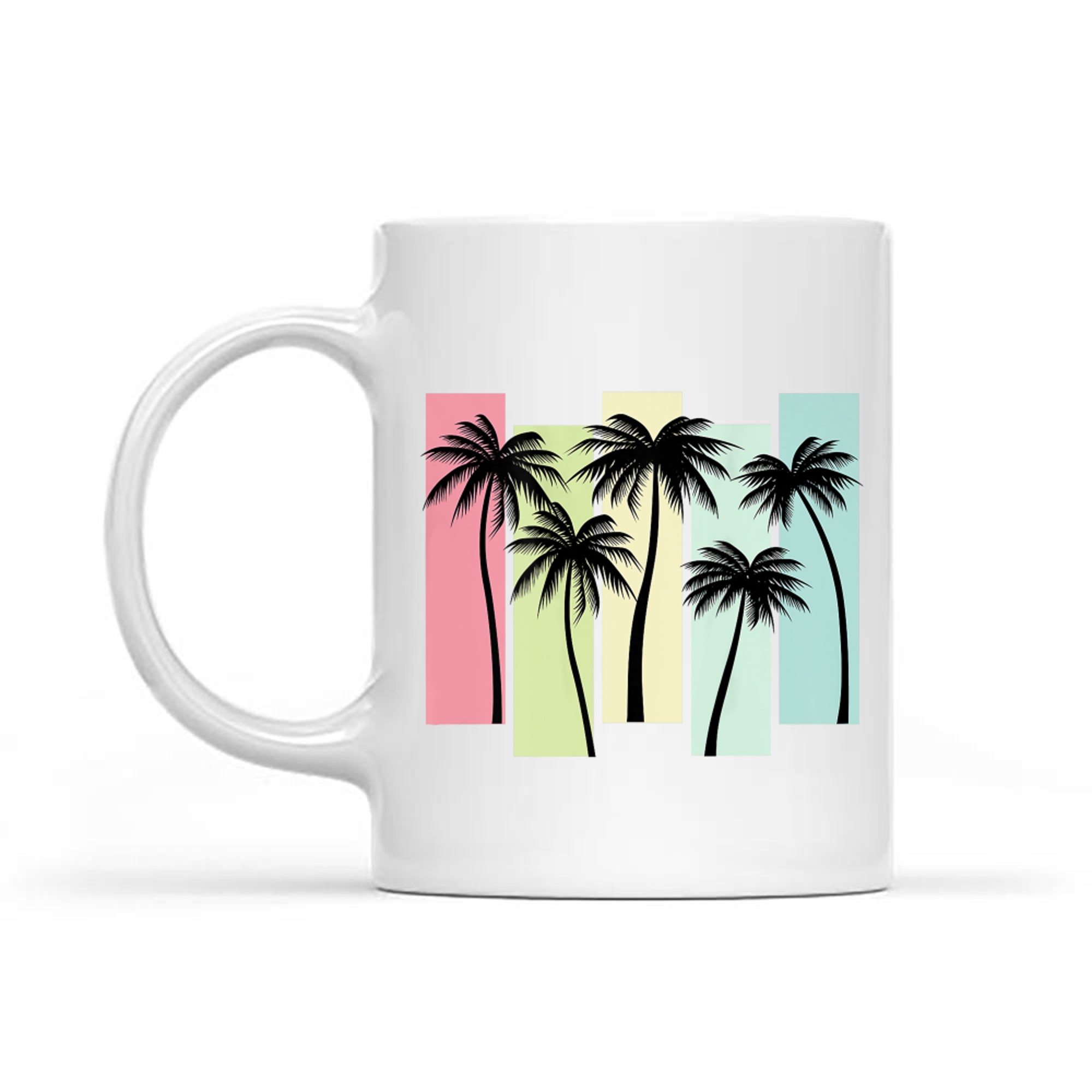 On Back Retro Art Deco Summer Vacation Tropical Palm Trees Mug