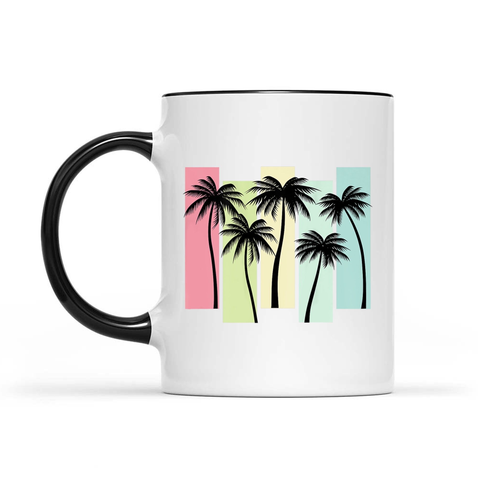 On Back Retro Art Deco Summer Vacation Tropical Palm Trees Mug