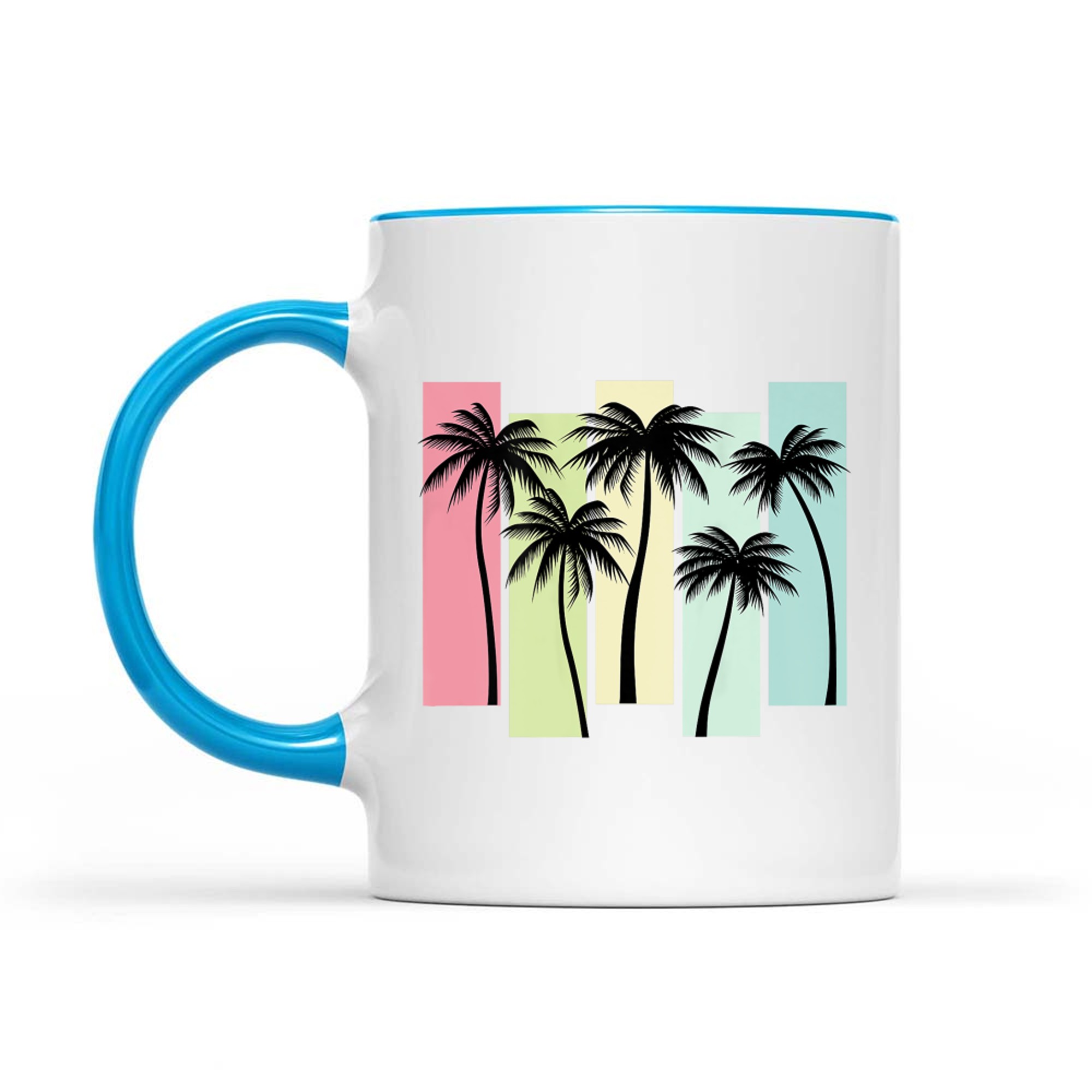 On Back Retro Art Deco Summer Vacation Tropical Palm Trees Mug
