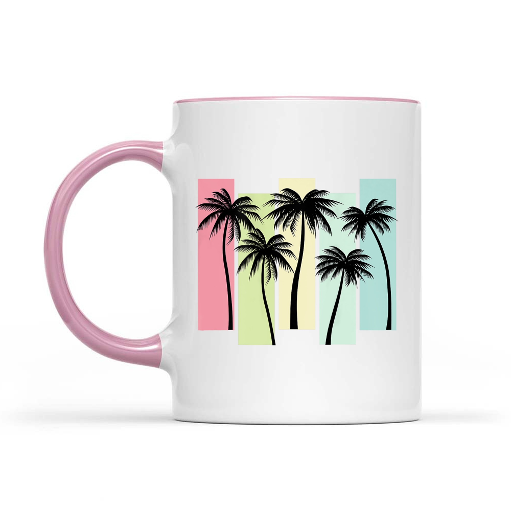 On Back Retro Art Deco Summer Vacation Tropical Palm Trees Mug