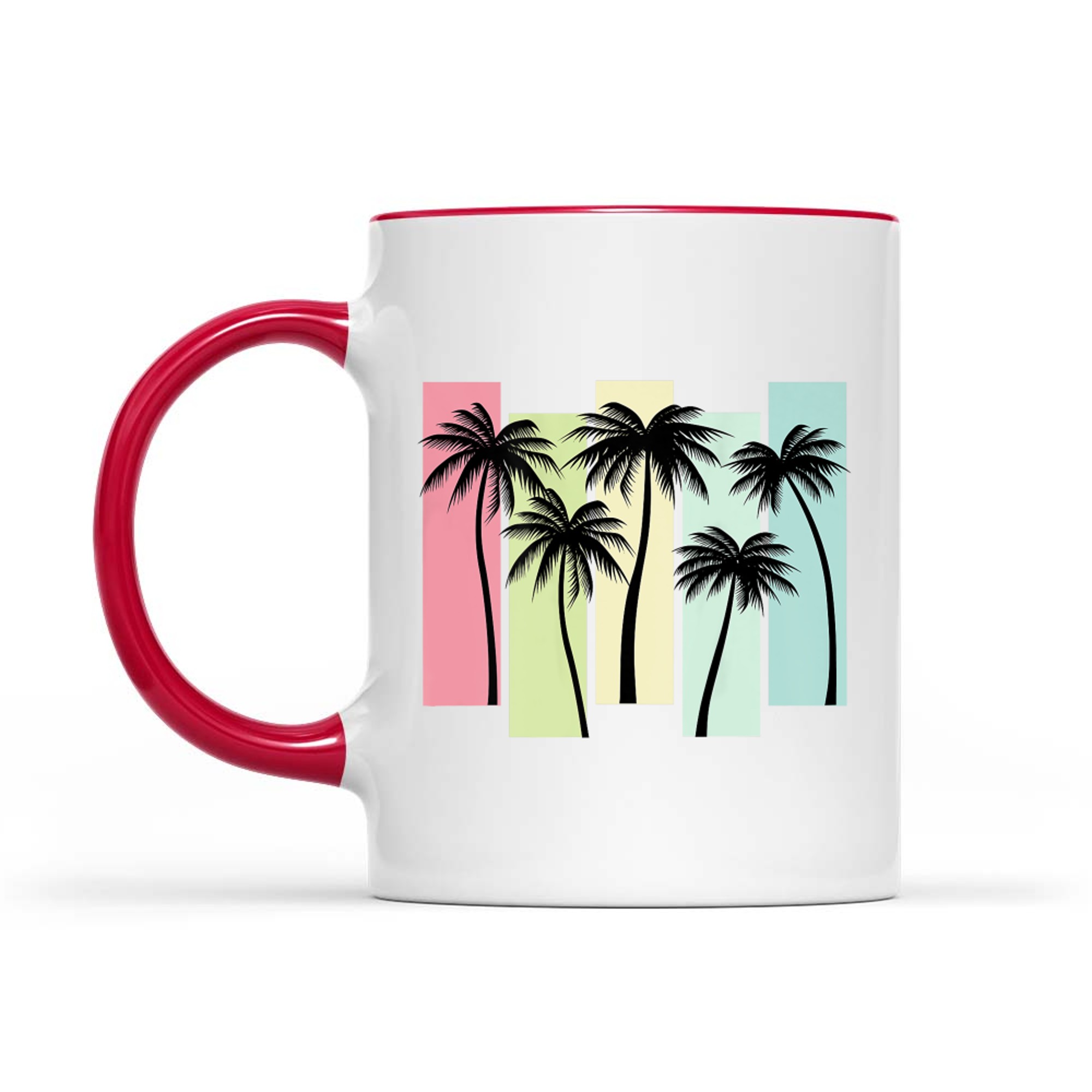 On Back Retro Art Deco Summer Vacation Tropical Palm Trees Mug