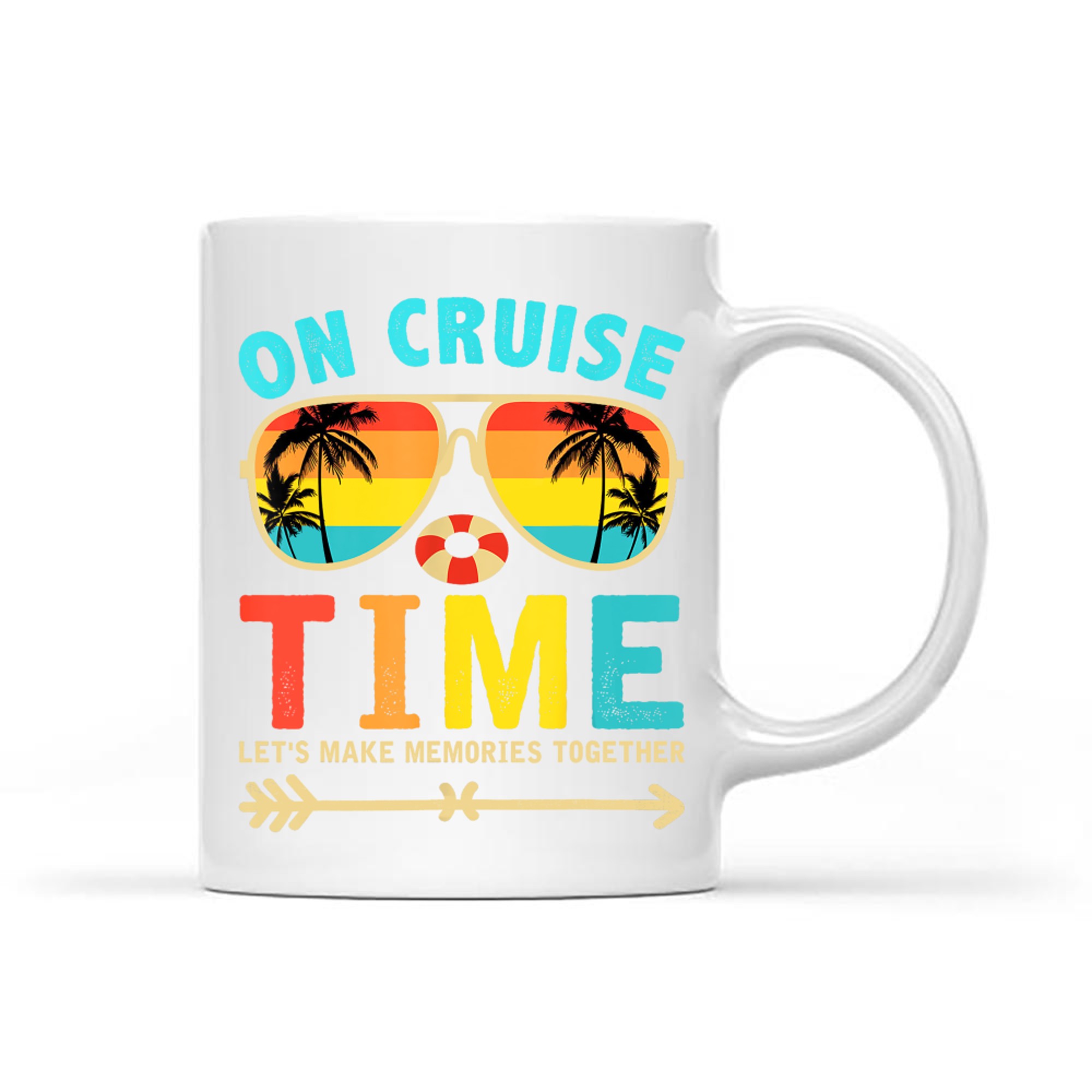 On Cruise Time Retro Sunglasses Vacation Summer Family Trip Matching Cruise Mug