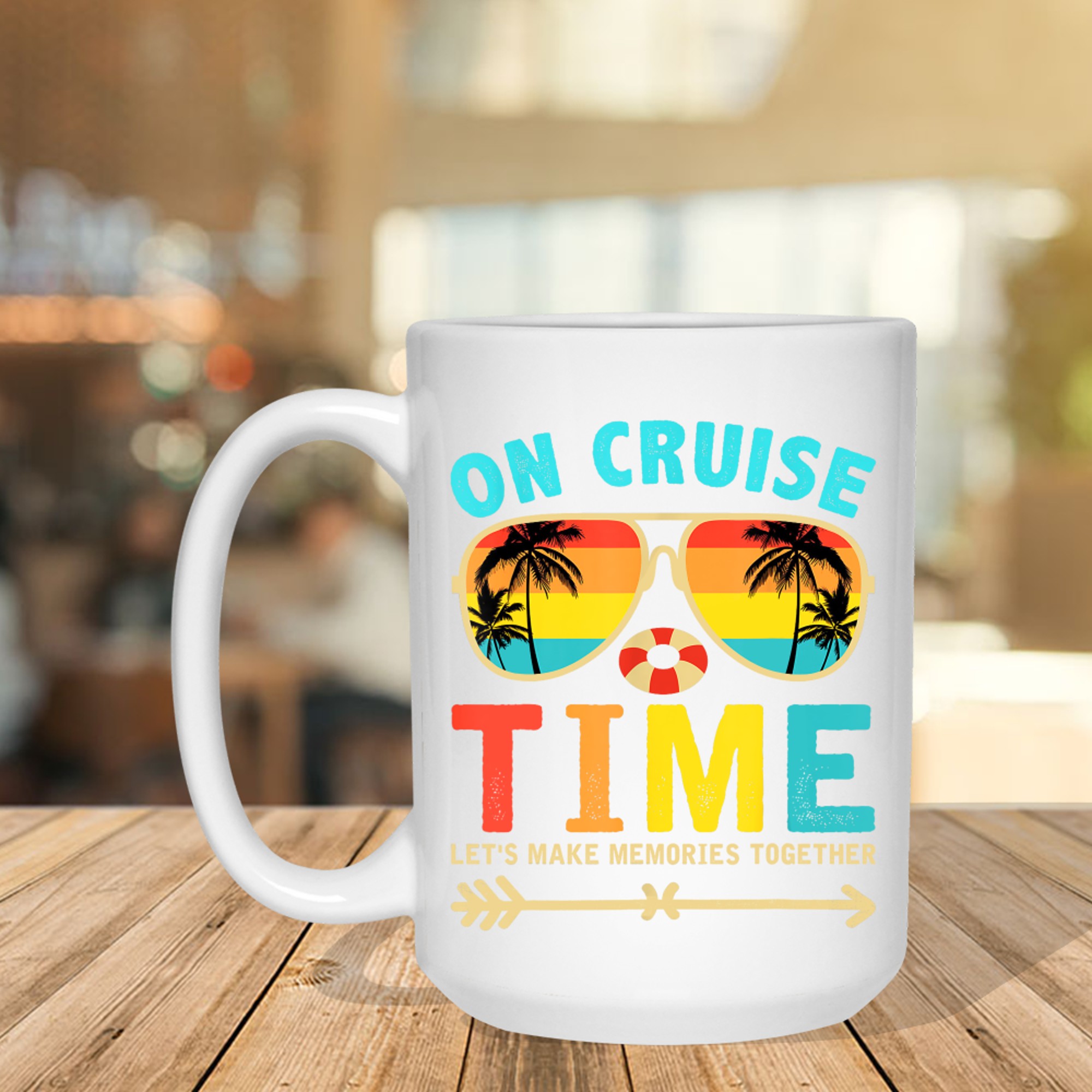On Cruise Time Retro Sunglasses Vacation Summer Family Trip Matching Cruise Mug
