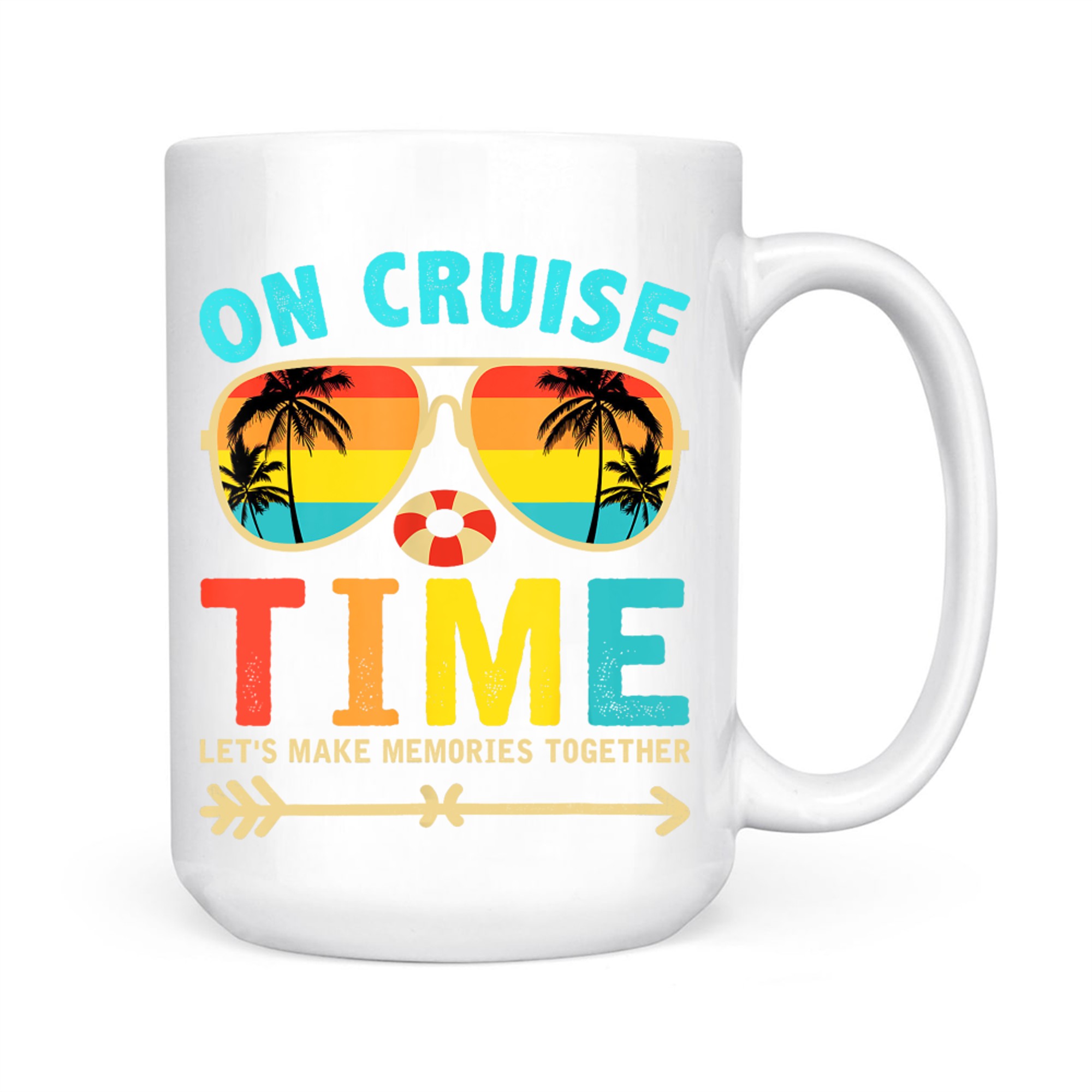 On Cruise Time Retro Sunglasses Vacation Summer Family Trip Matching Cruise Mug