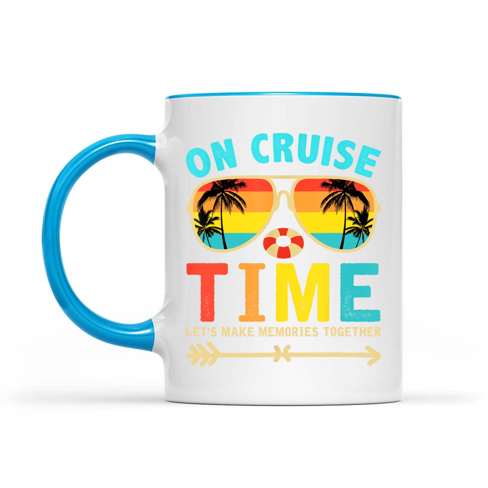 On Cruise Time Retro Sunglasses Vacation Summer Family Trip Matching Cruise Mug