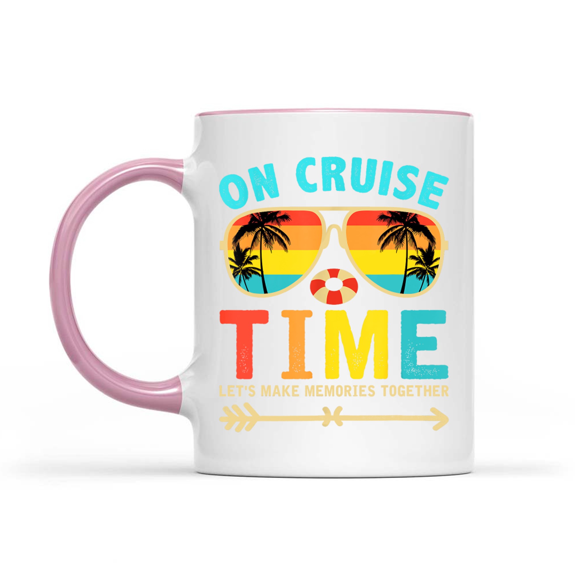 On Cruise Time Retro Sunglasses Vacation Summer Family Trip Matching Cruise Mug