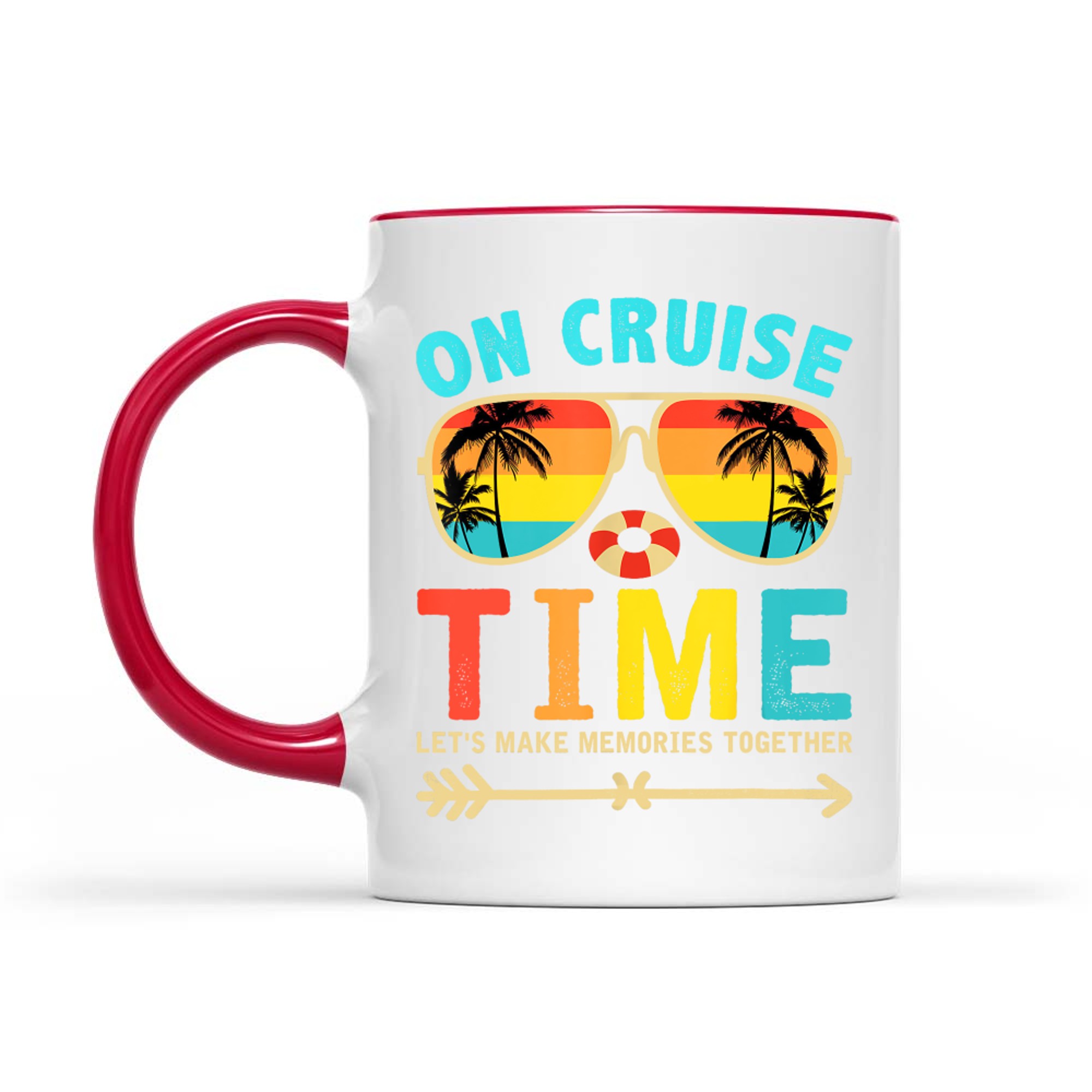 On Cruise Time Retro Sunglasses Vacation Summer Family Trip Matching Cruise Mug