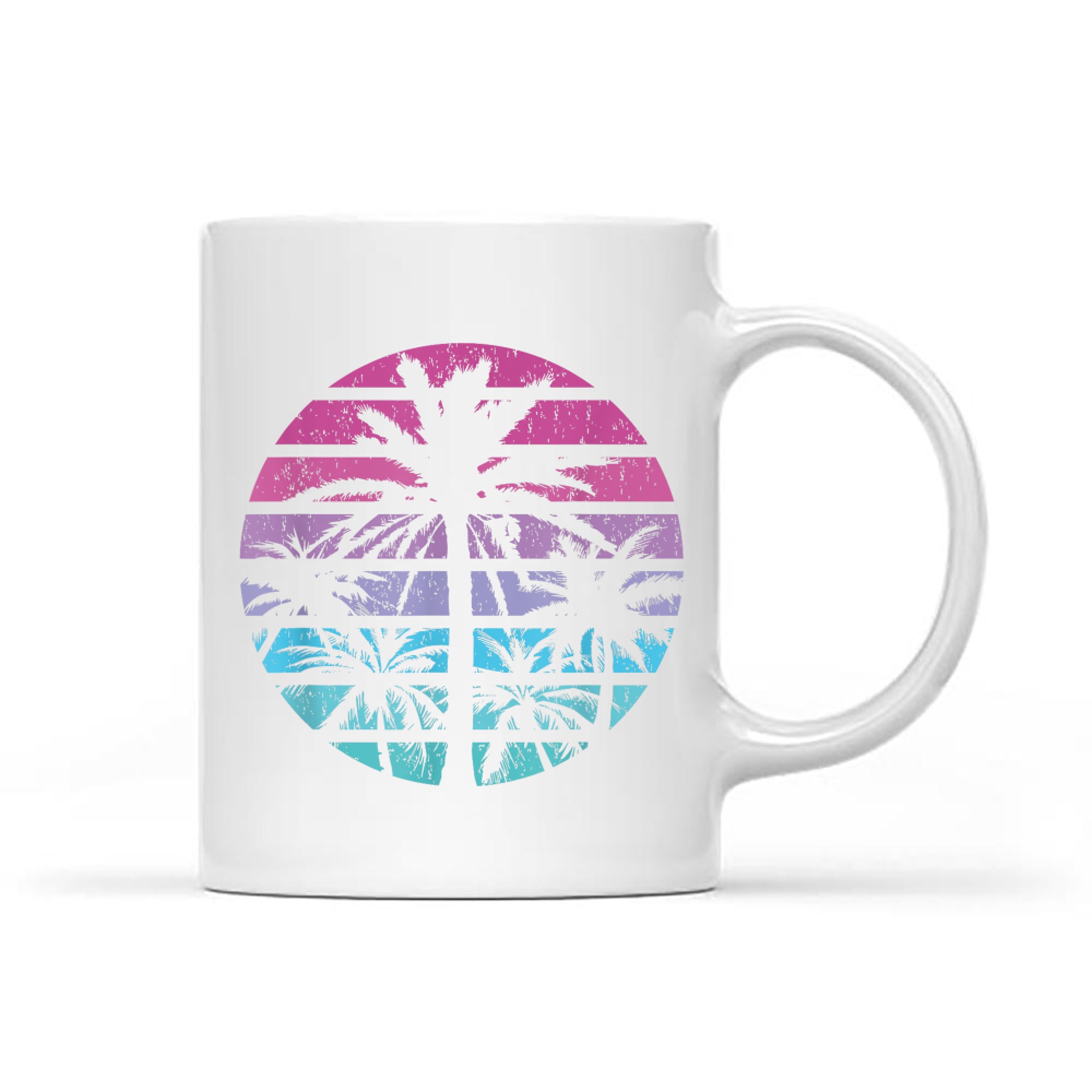 Palm Tree Retro Sunset Summer Beach Vintage Tropical Mug