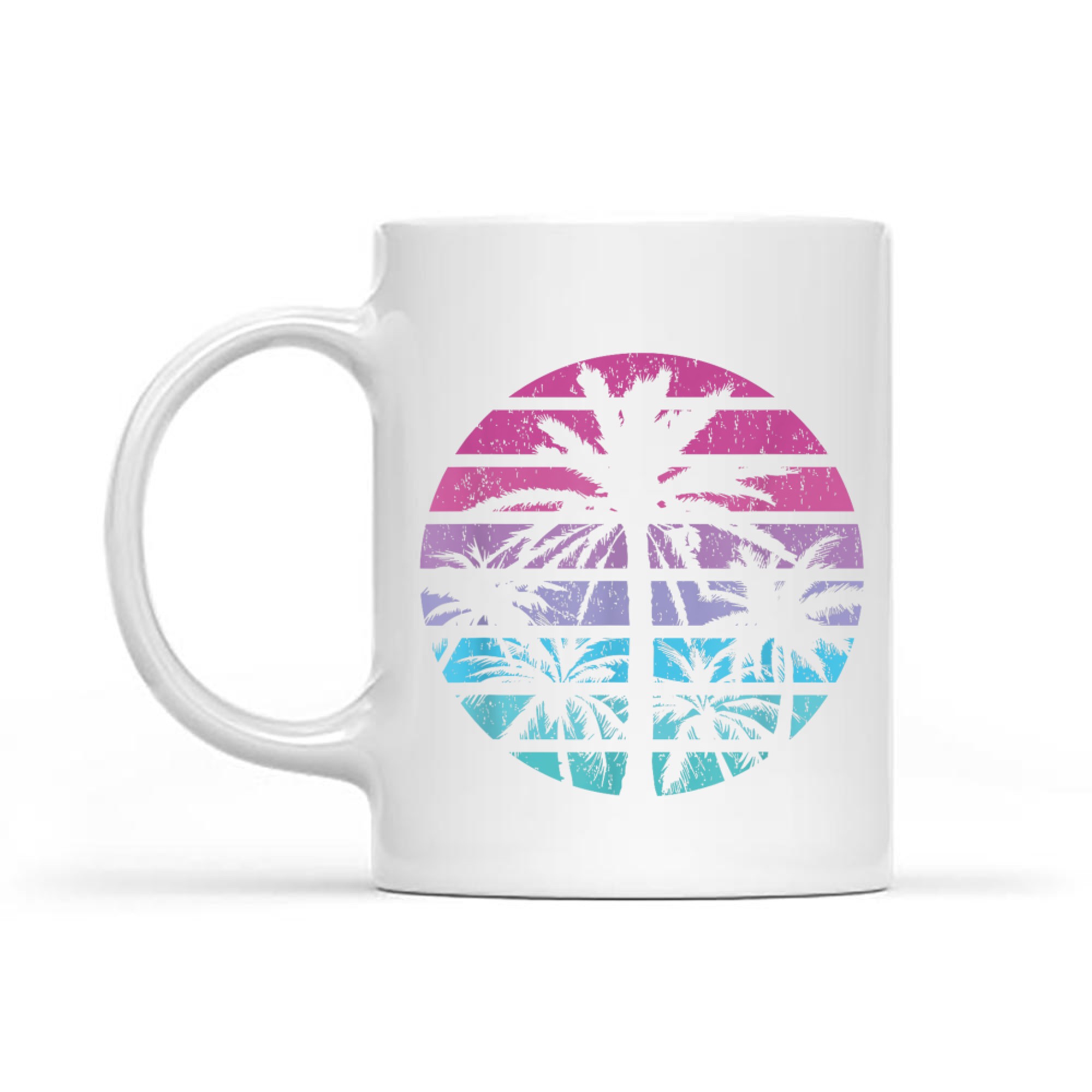 Palm Tree Retro Sunset Summer Beach Vintage Tropical Mug