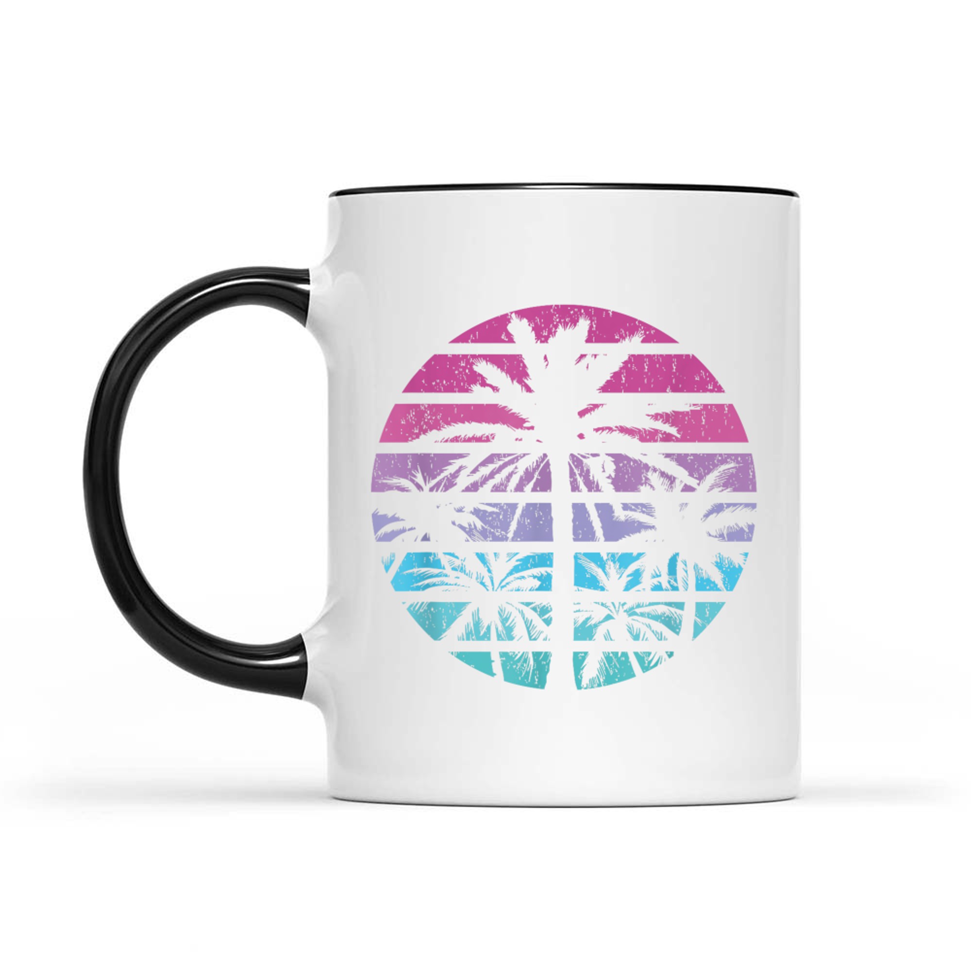 Palm Tree Retro Sunset Summer Beach Vintage Tropical Mug