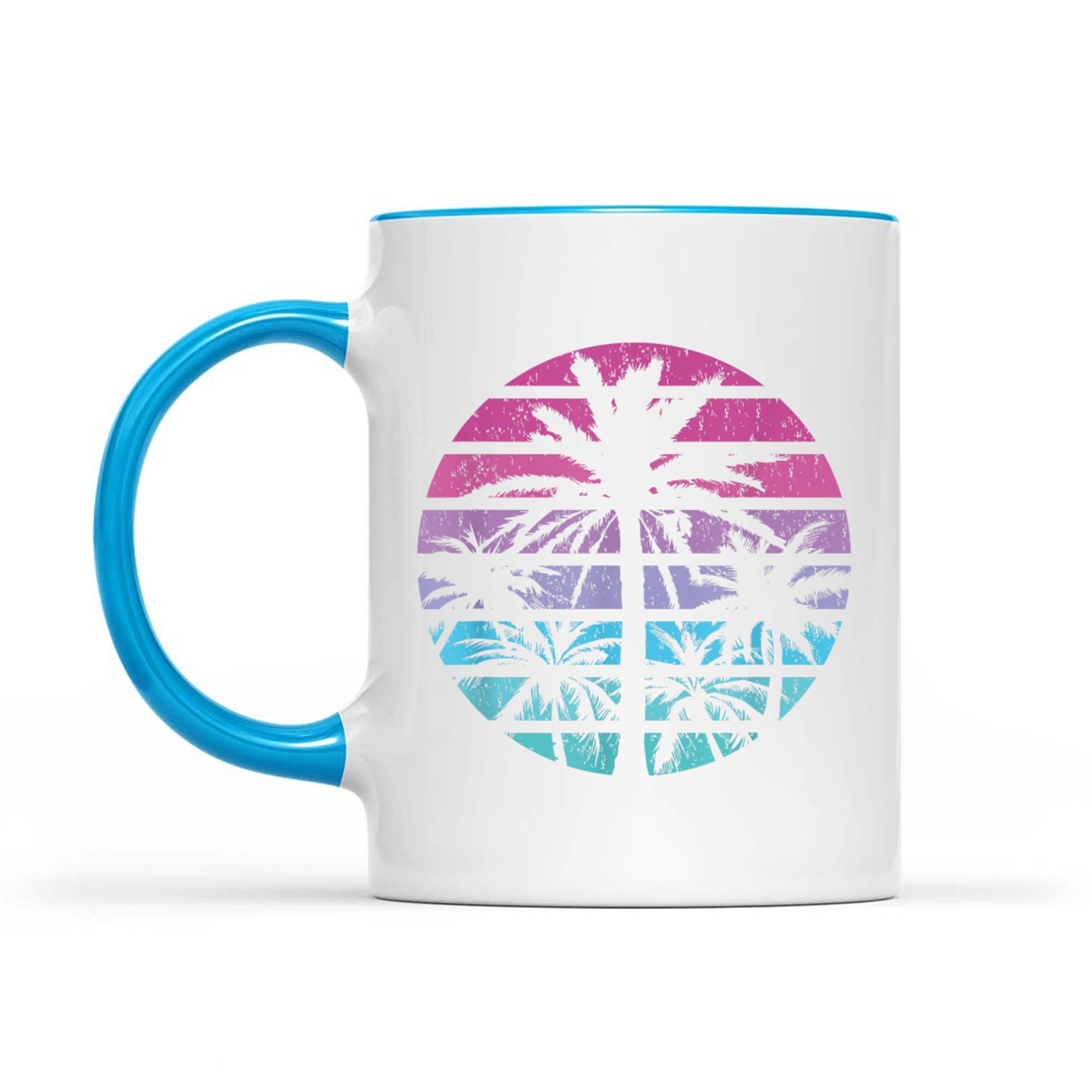 Palm Tree Retro Sunset Summer Beach Vintage Tropical Mug