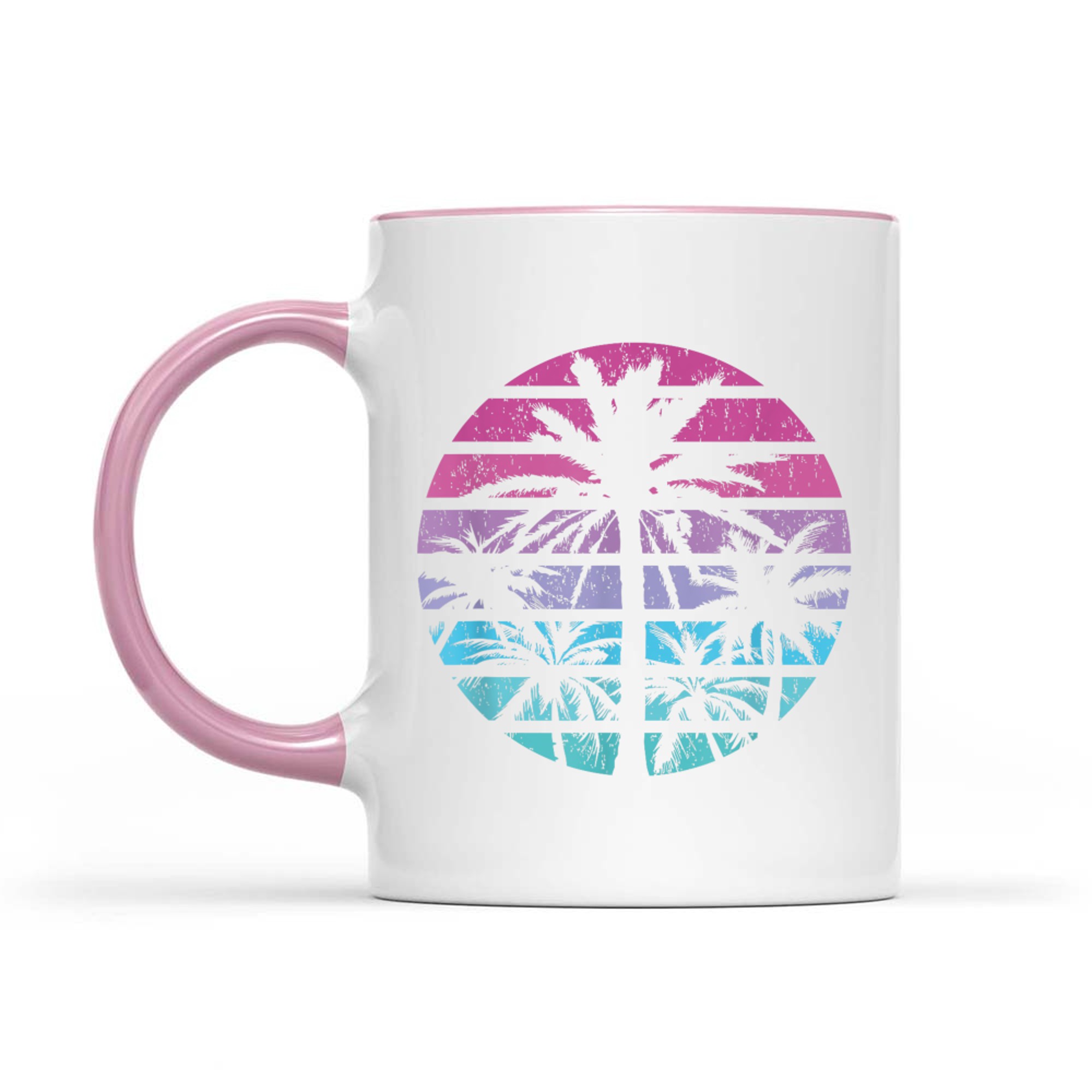 Palm Tree Retro Sunset Summer Beach Vintage Tropical Mug