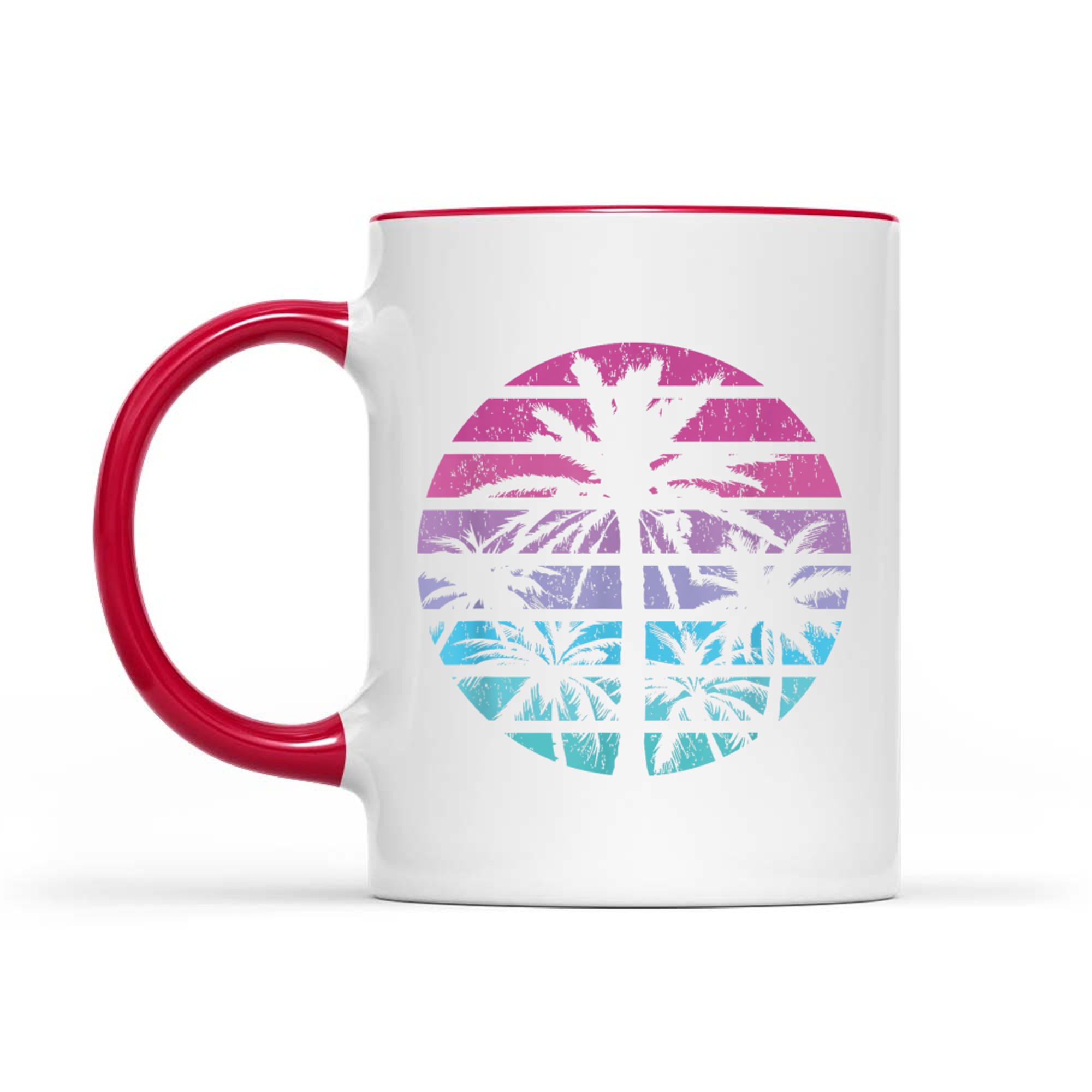 Palm Tree Retro Sunset Summer Beach Vintage Tropical Mug