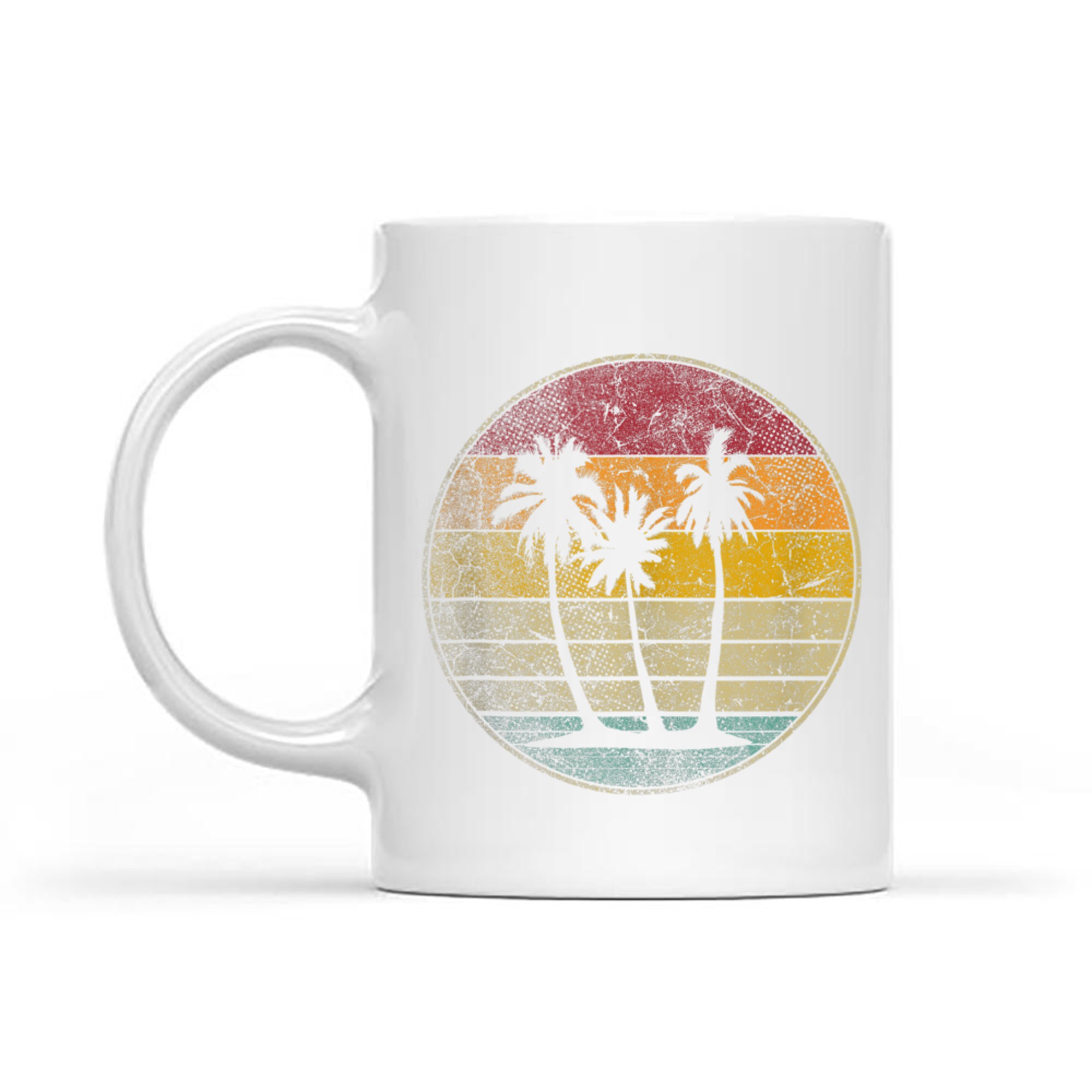 Palm Tree Tropical Beach Vintage Retro Style 70s 80s Mug