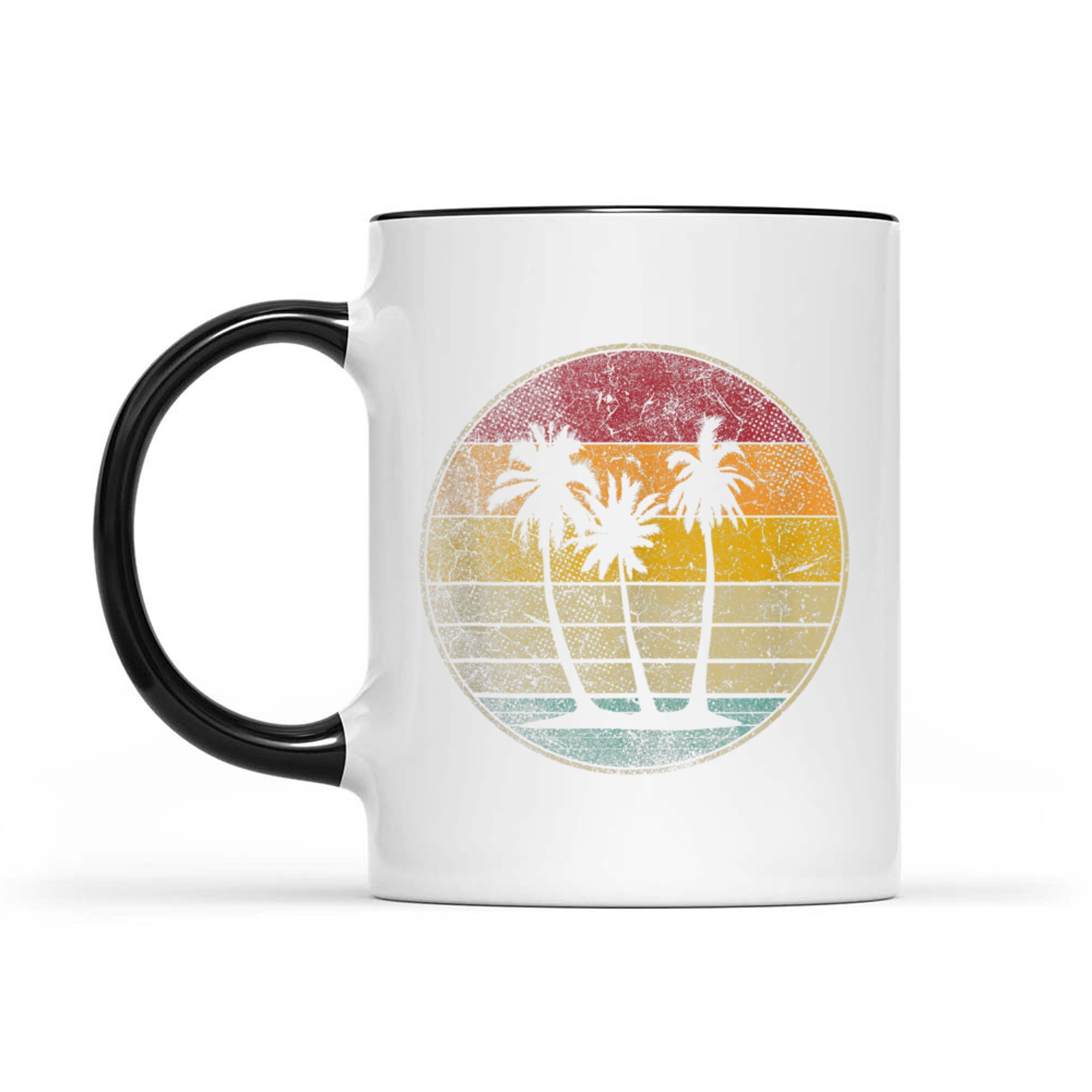 Palm Tree Tropical Beach Vintage Retro Style 70s 80s Mug