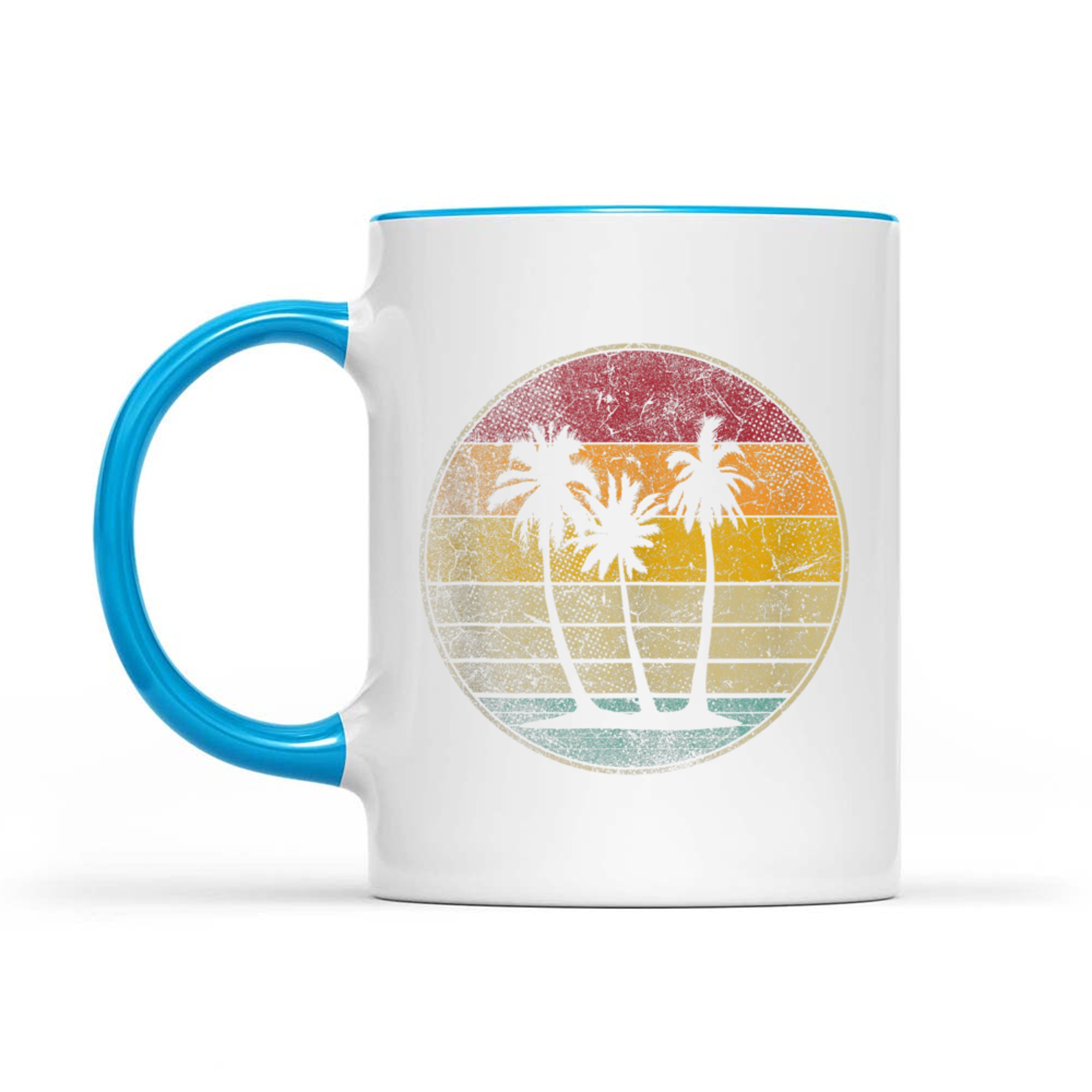 Palm Tree Tropical Beach Vintage Retro Style 70s 80s Mug