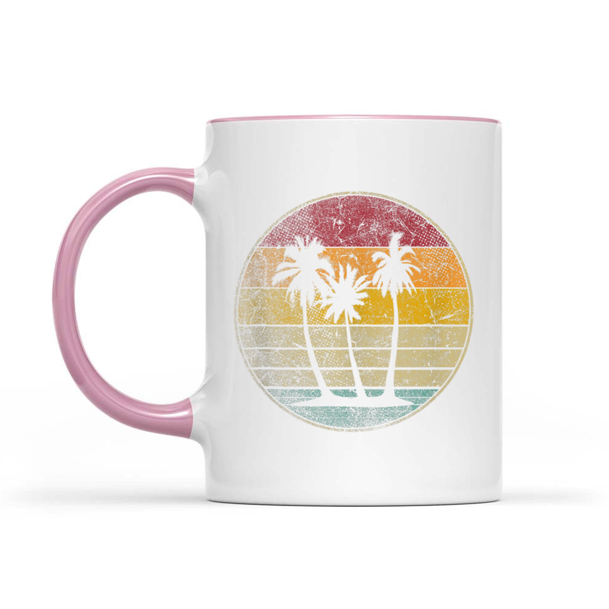 Palm Tree Tropical Beach Vintage Retro Style 70s 80s Mug
