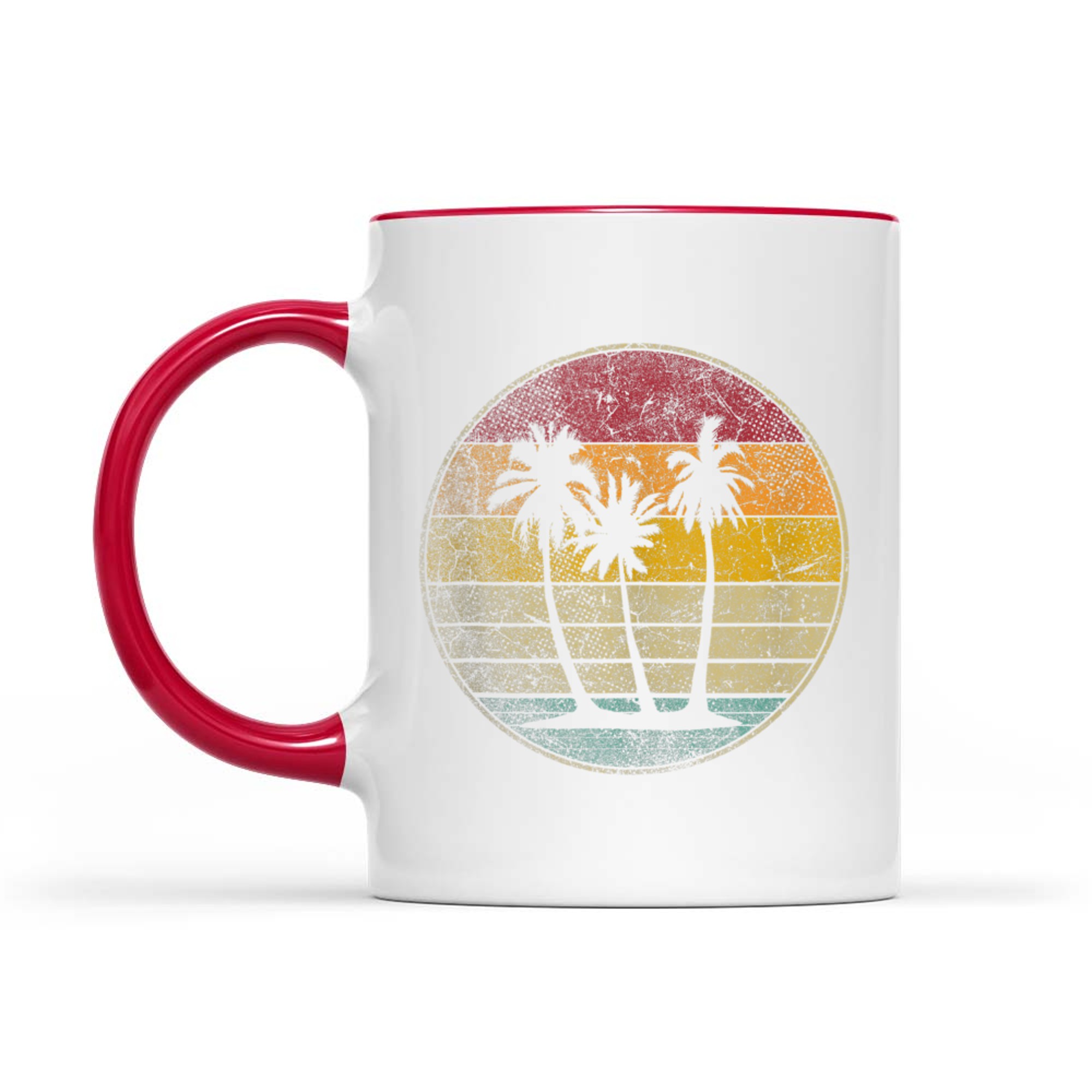 Palm Tree Tropical Beach Vintage Retro Style 70s 80s Mug