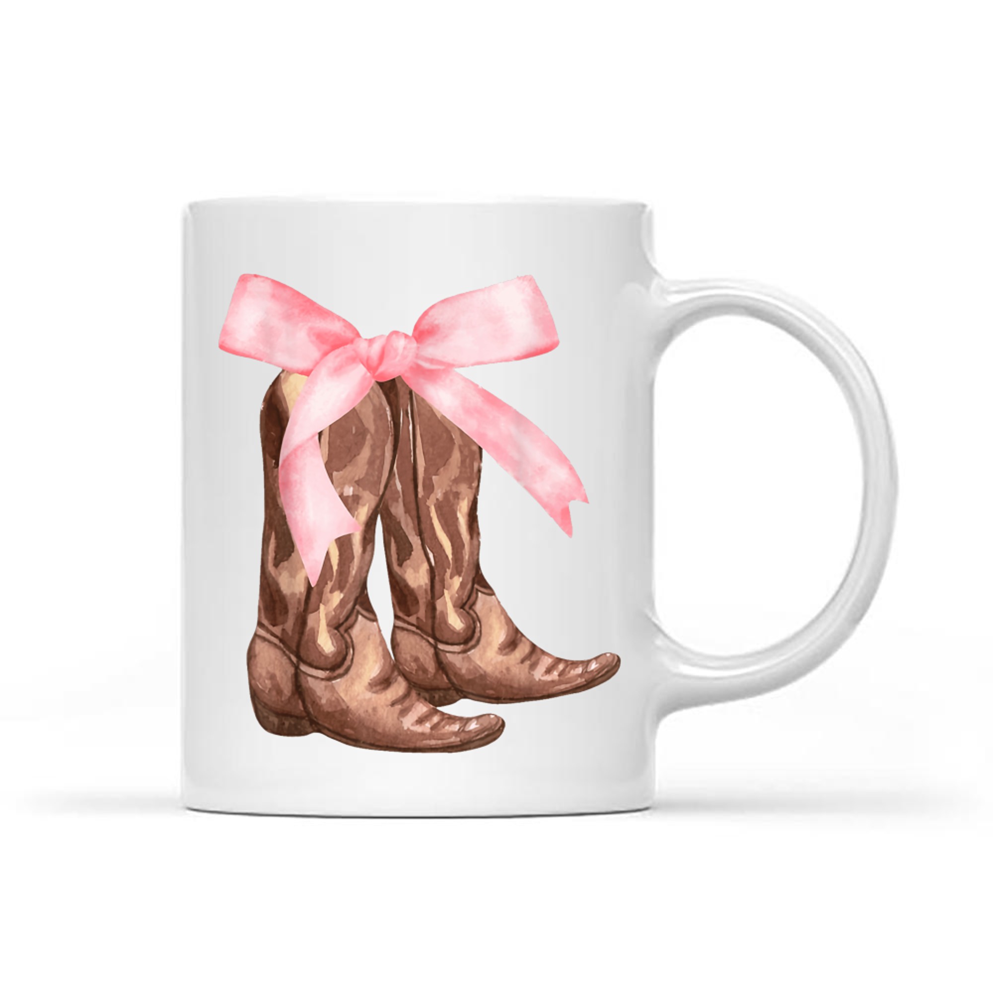 Pink Bow Cowboy Boots Cute Y2K Mug