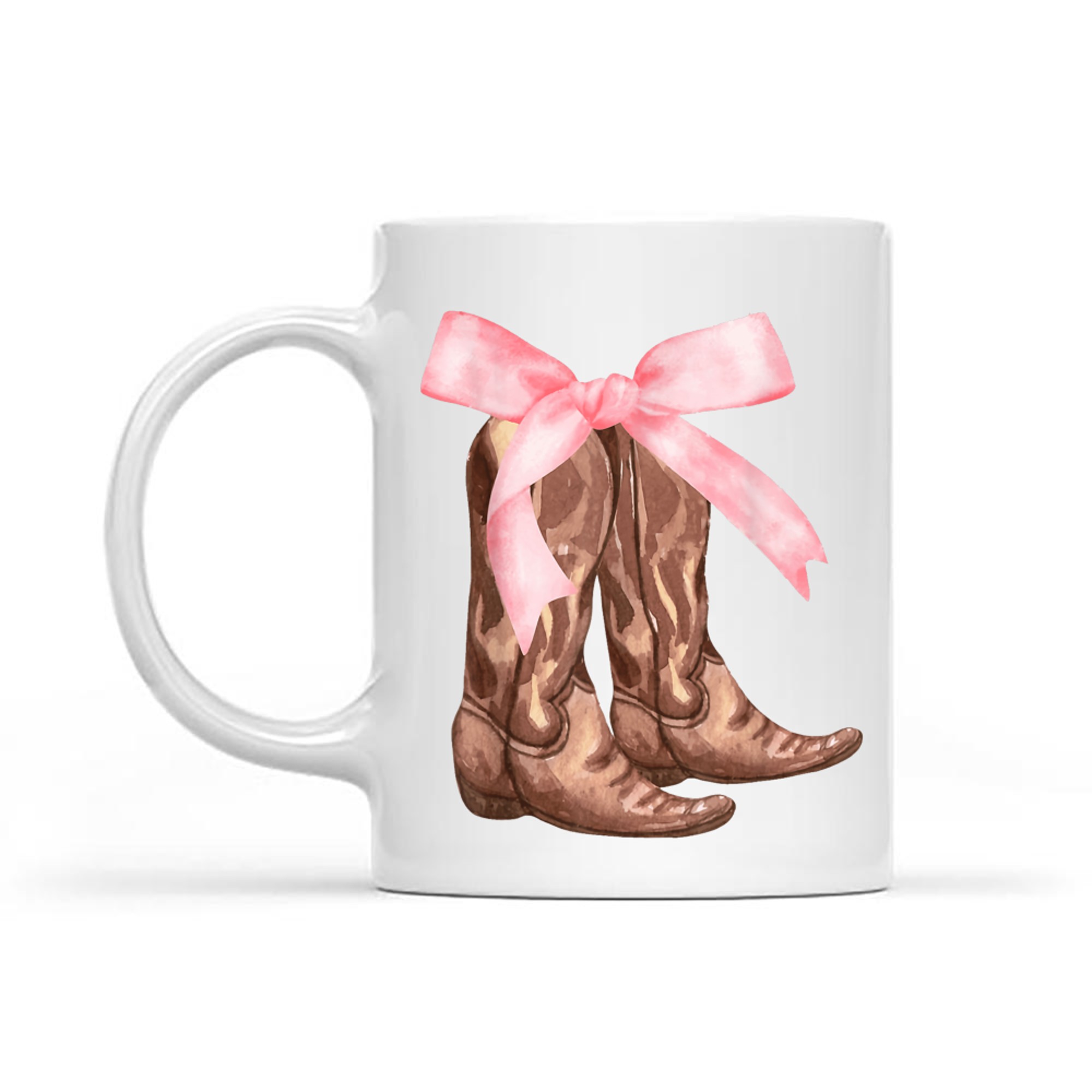 Pink Bow Cowboy Boots Cute Y2K Mug