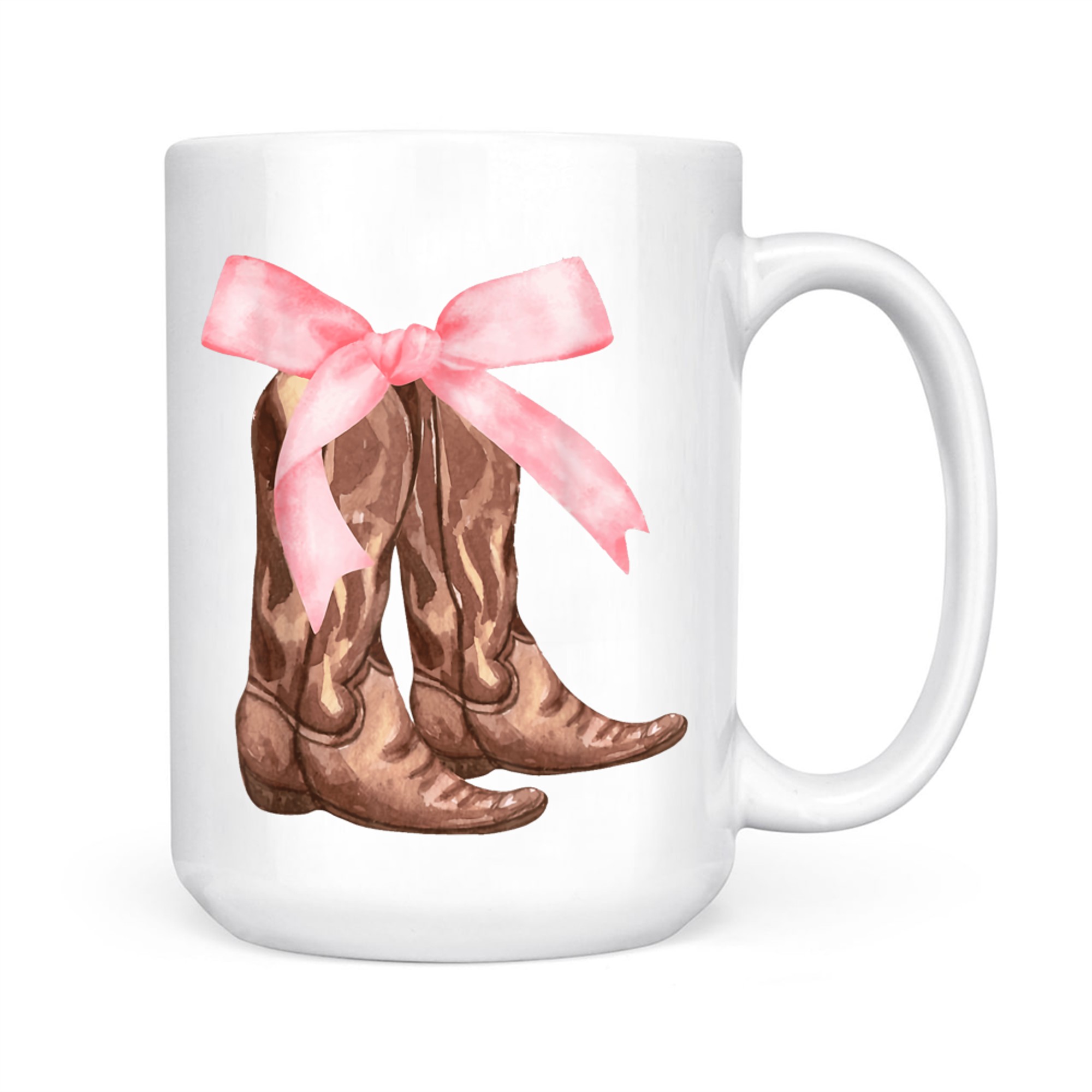 Pink Bow Cowboy Boots Cute Y2K Mug