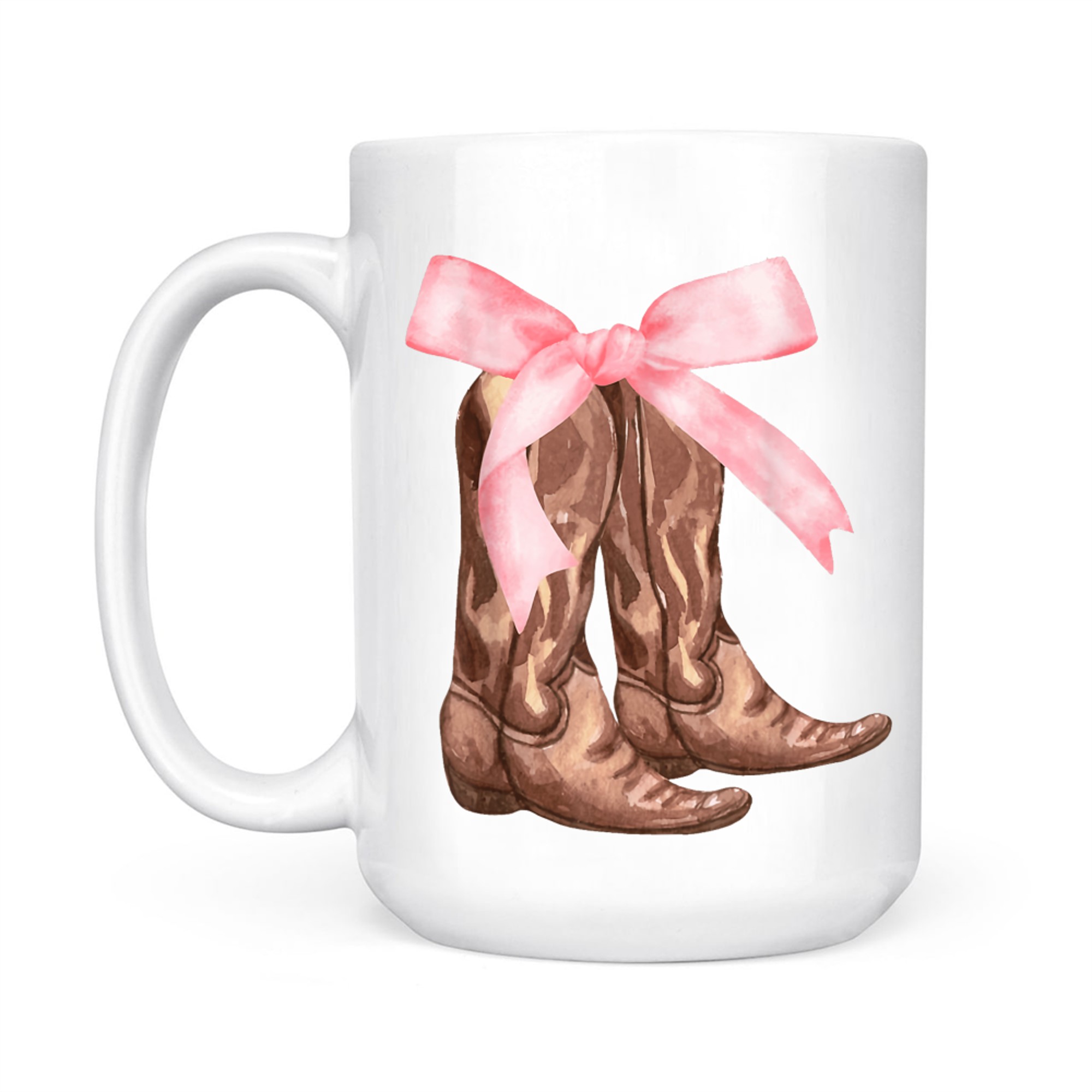 Pink Bow Cowboy Boots Cute Y2K Mug