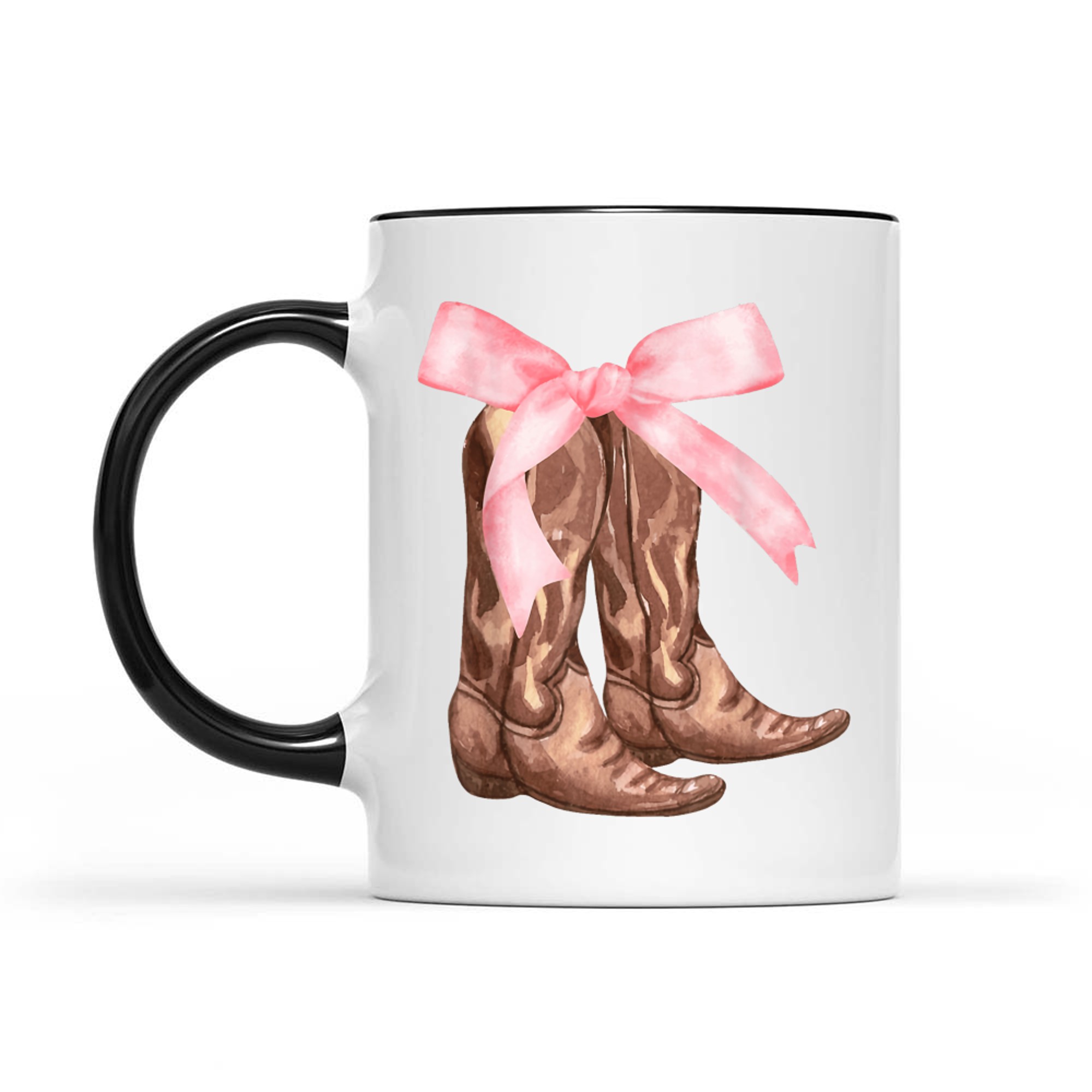 Pink Bow Cowboy Boots Cute Y2K Mug