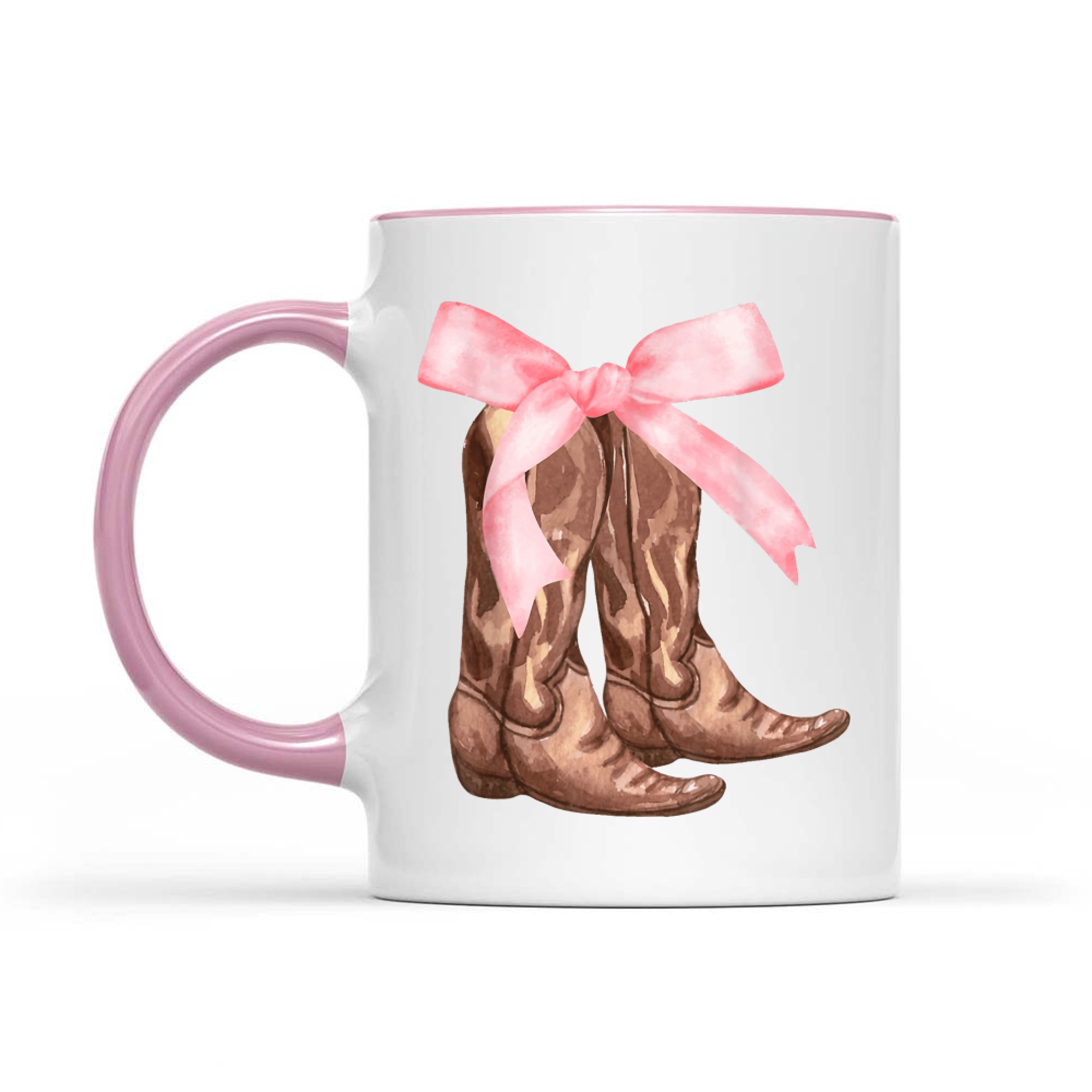 Pink Bow Cowboy Boots Cute Y2K Mug