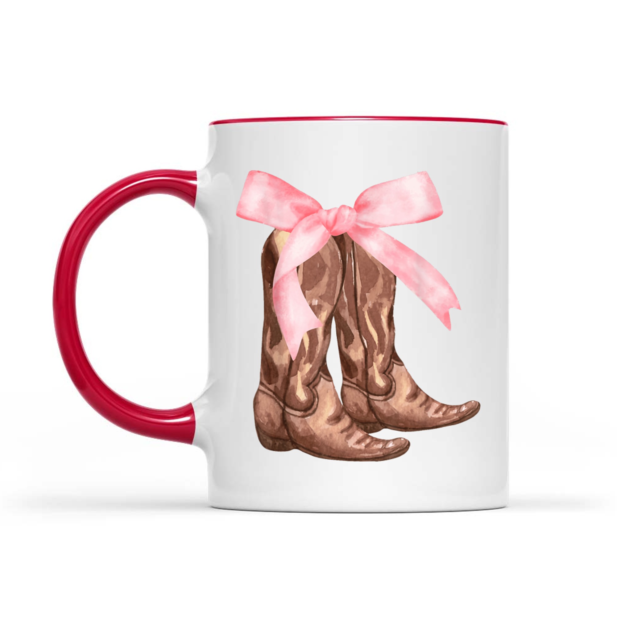 Pink Bow Cowboy Boots Cute Y2K Mug